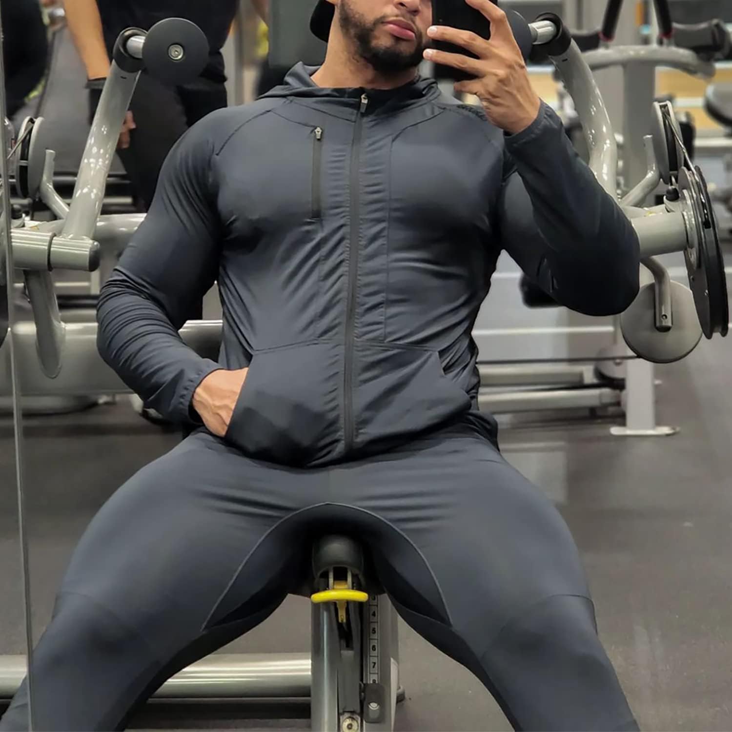 BROKIG Leichte Laufjacke Herren Hoodie Fitness Sportjacke – Bild 2