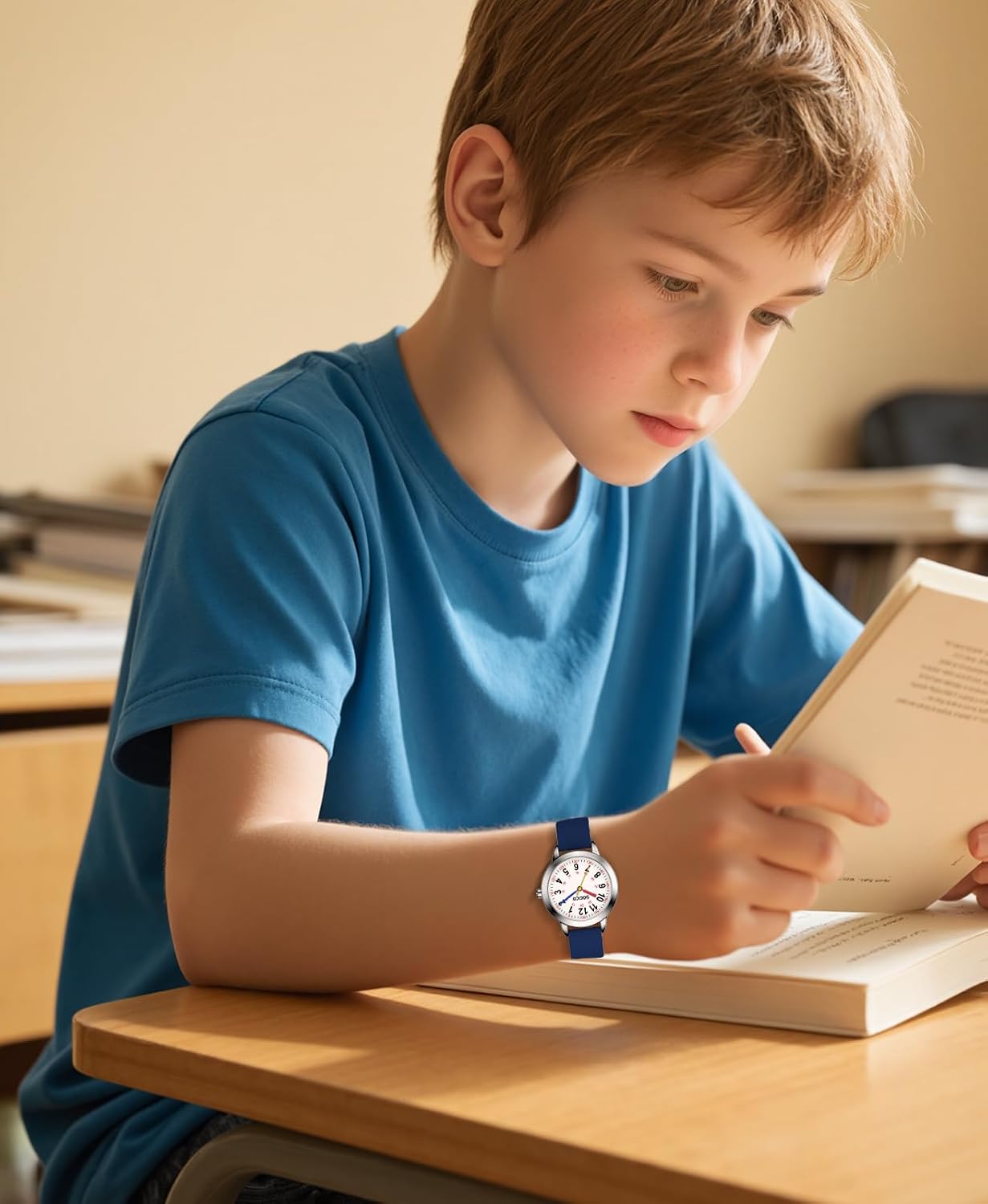 SOCICO Kinder Lernuhr Armbanduhr wasserdichte Analoguhr für Mädchen Jungen – Bild 8