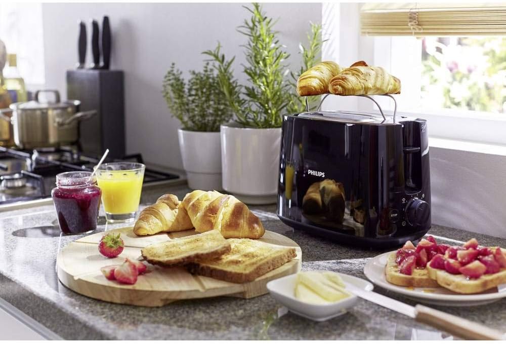 Philips Toaster, Schwarz, 8 Bräunungsstufen – Bild 2