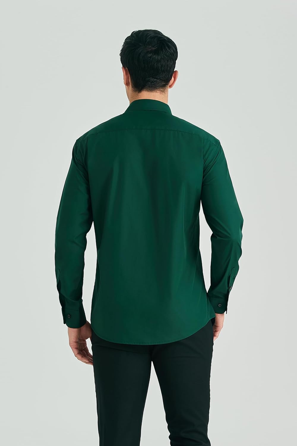 HISDERN Herren Hemd Regular Fit Formale Freizeithemden Herrenhemden Langarm Männer Hemd Klassisches Businesshemd mit Tasche – Bild 3