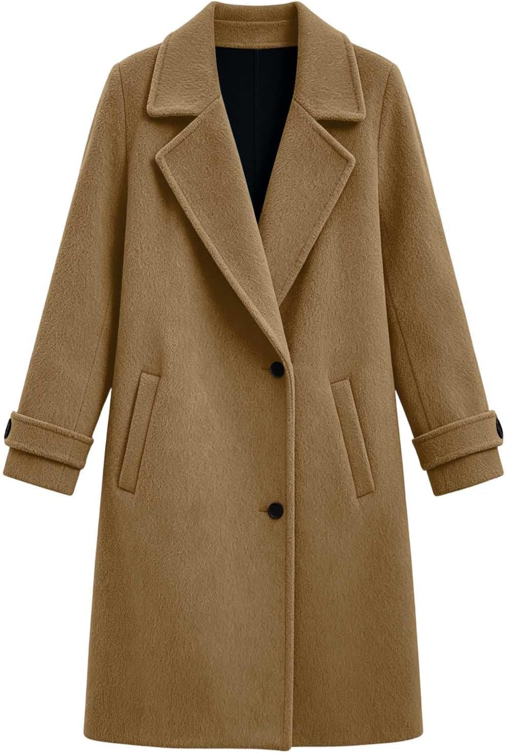 Wollmantel Damen Klassisch Zweireiher Mantel Langjacke Herbst Büro – Bild 5