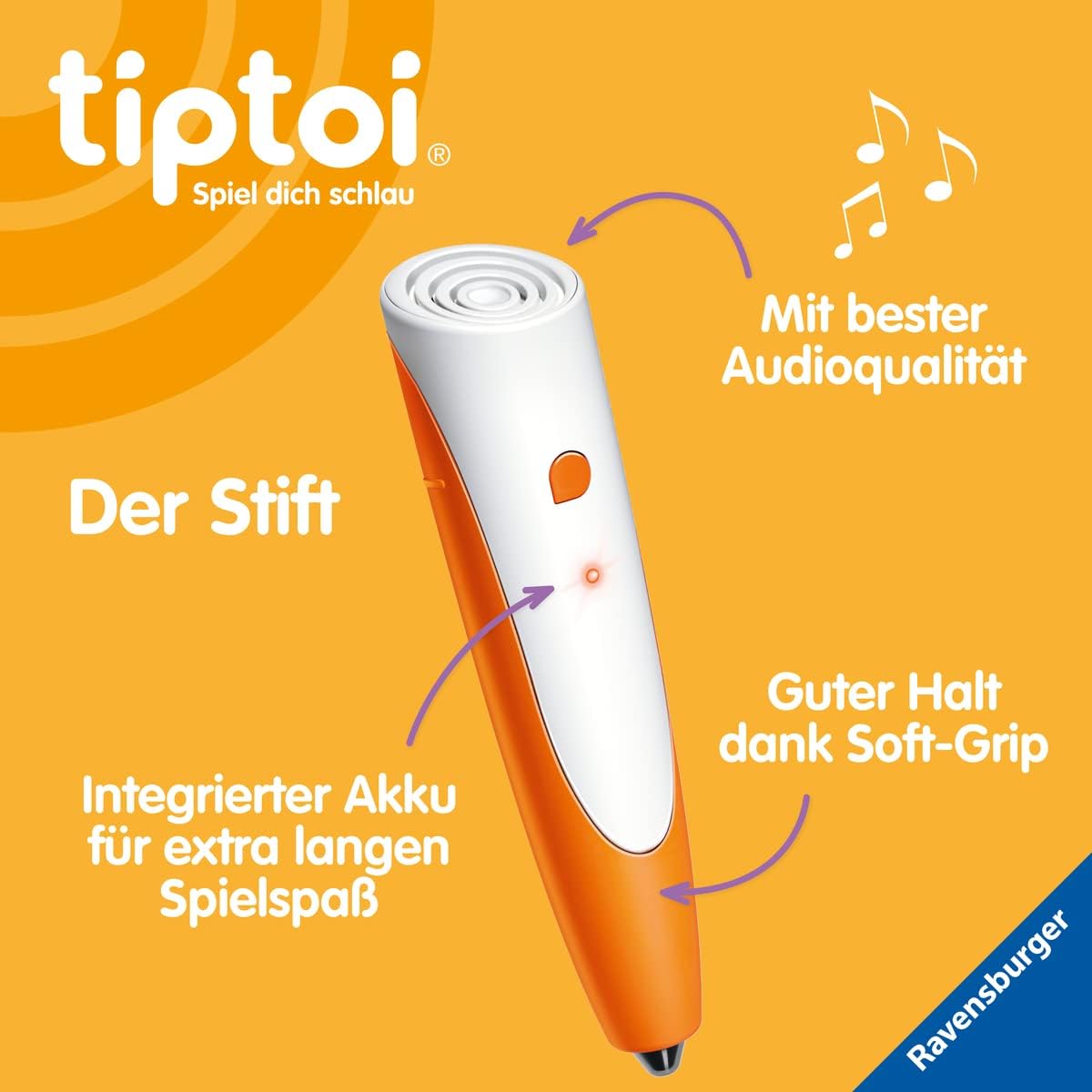 Ravensburger tiptoi Stift 00110 - Das spielerische Lernsystem, Lernspielzeug für Kinder ab 2 Jahren - Der Stift – Bild 3