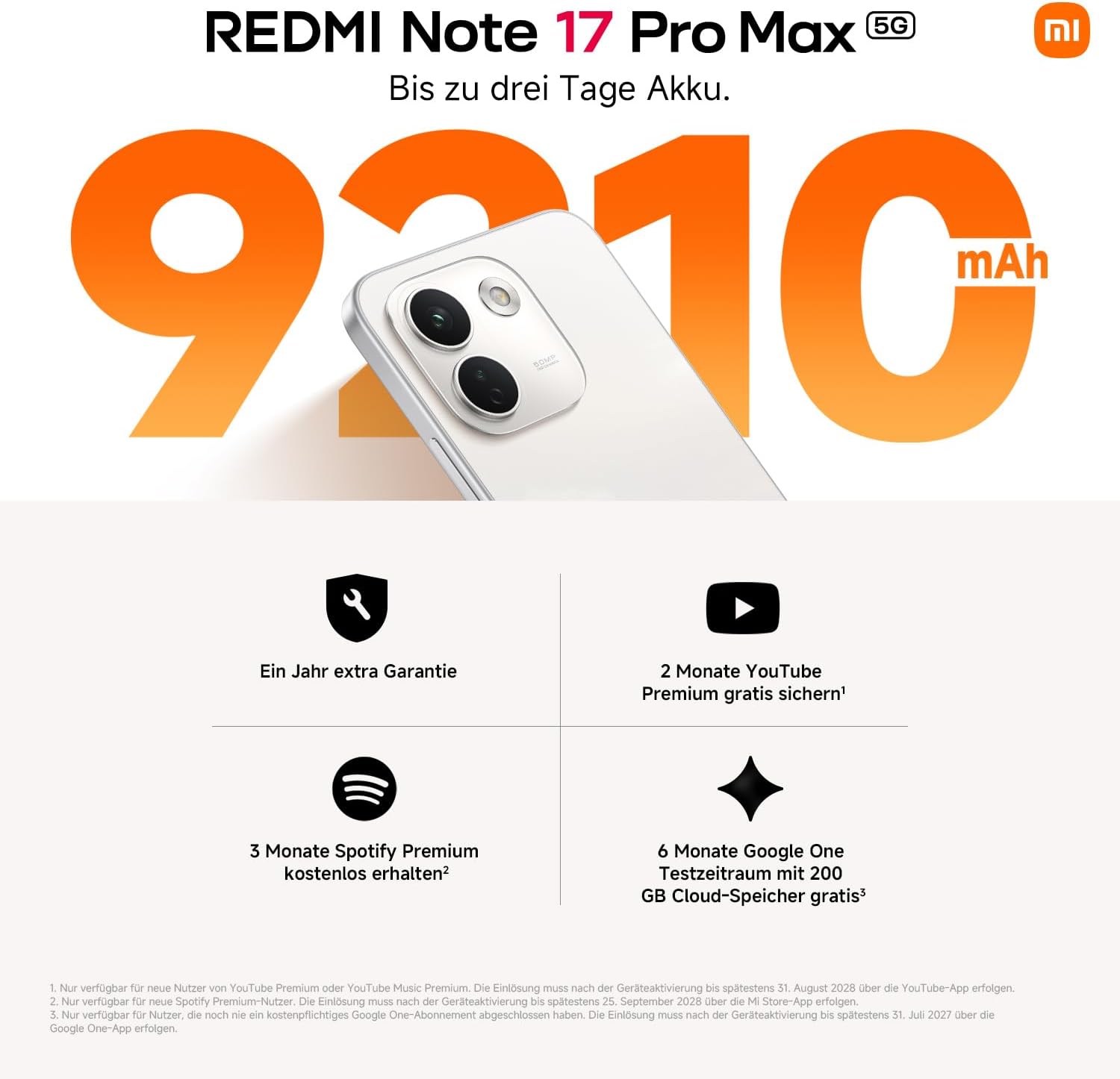 Xiaomi REDMI Note 17 Pro Max 5G, Smartphone 8+512 GB, Green, 9210 mAh Akku – Bild 3