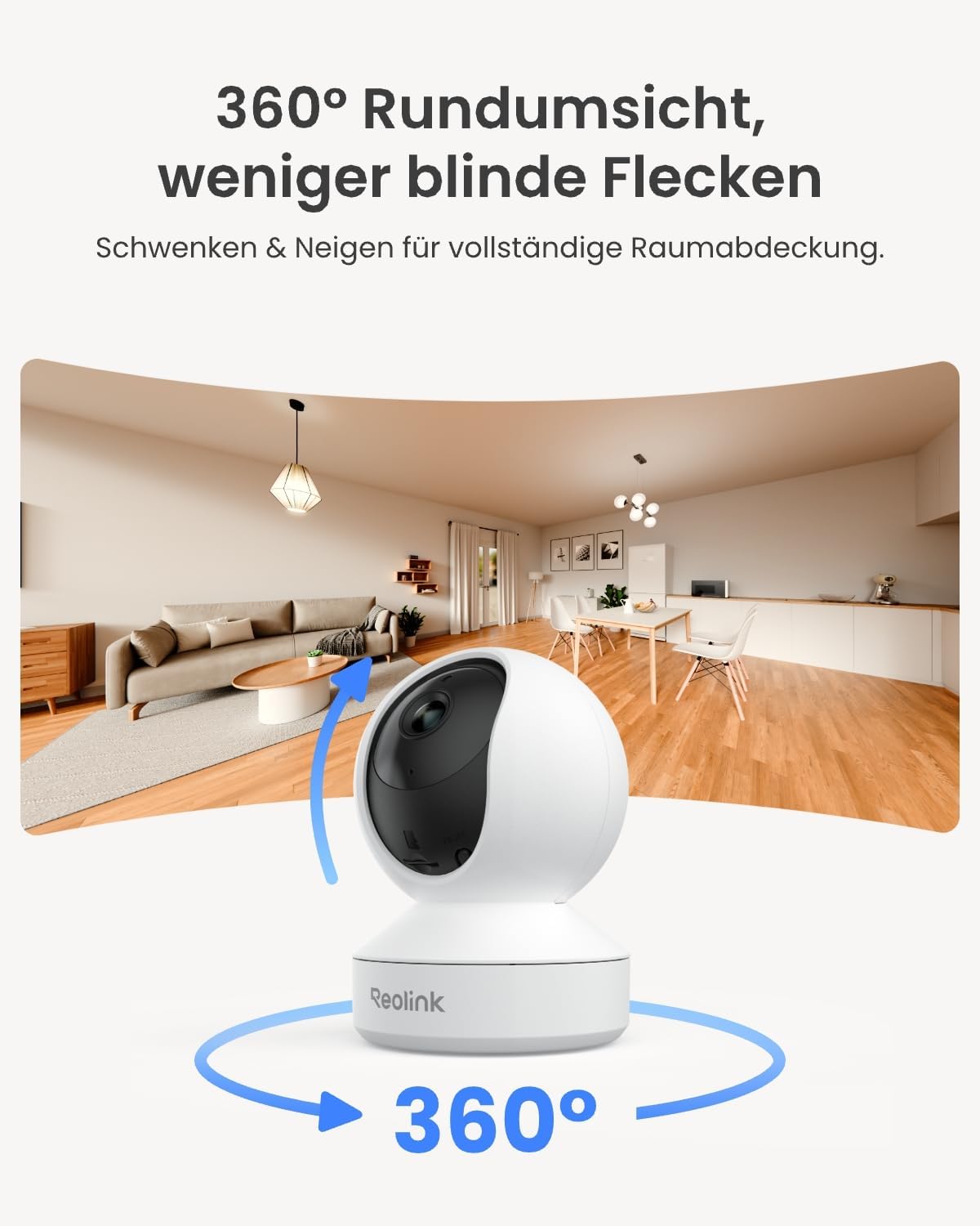 Reolink 2K Überwachungskamera Innen, 360°-Ansicht, Auto-Tracking – Bild 5