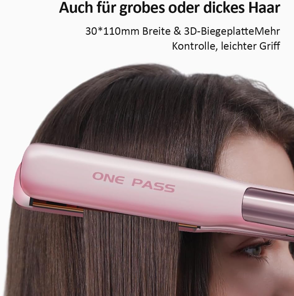 Faszin 2 in 1 Glätteisen Locken und Glätten, Titanplatten Haarglätter – Bild 5