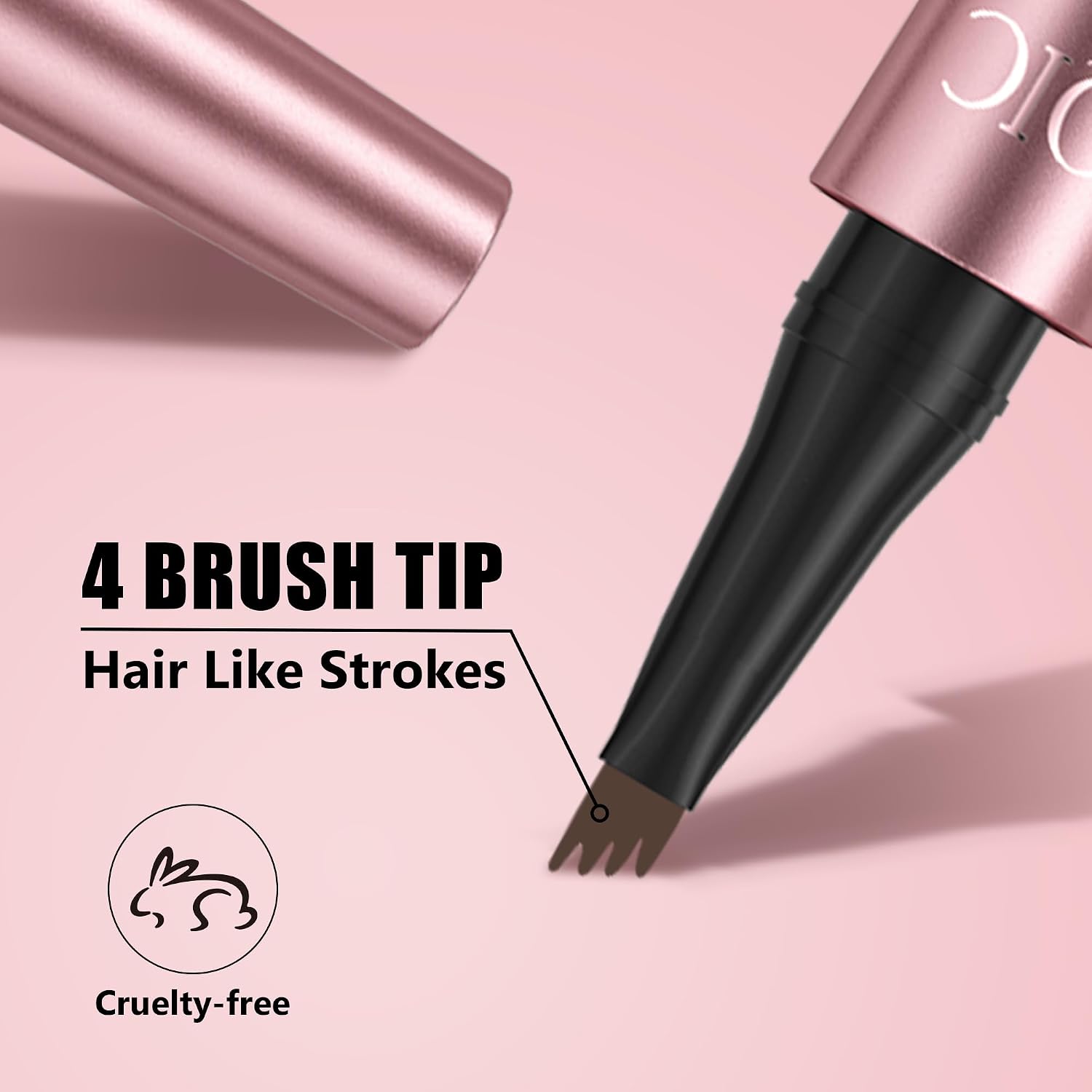 QIC Augenbrauenstift, Microblading Eyebrow Pencil, Wasserfest & Langanhaltend, Präzises Nachzeichnen für Natürliche & Volle Augenbrauen, Cruelty-Free (01 Light Brown) – Bild 4