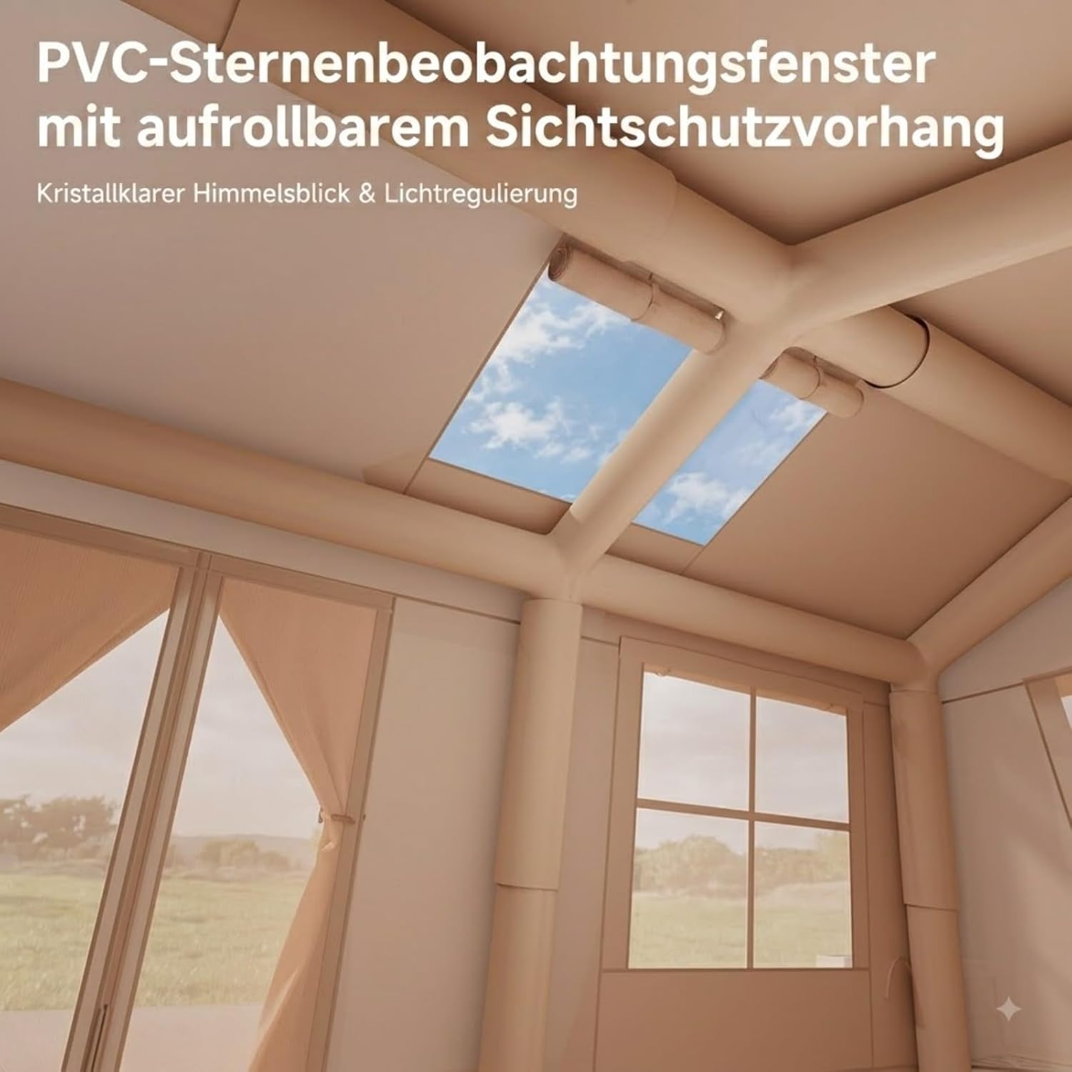Aoxun Aufblasbares Zelt Großes mit Handpumpe für 6-8 Personen,400x275x200cm – Bild 9