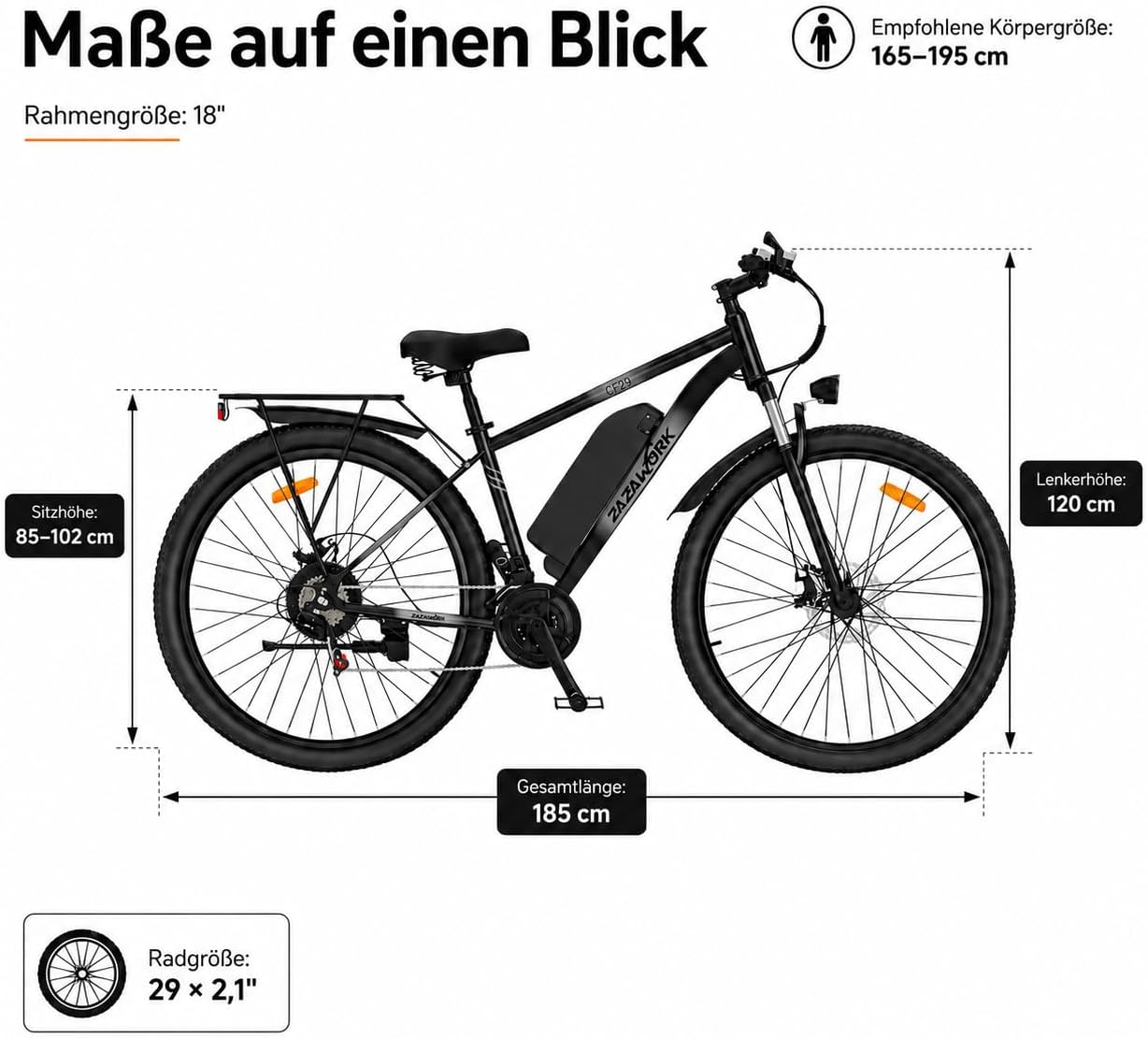 E-Bike Mountainbike CF29, Weißgrün 48V15AH Akku – Bild 11