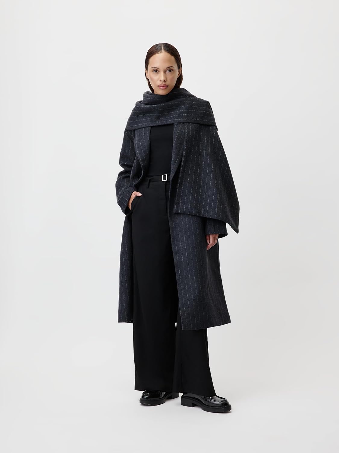 LeGer Jaden Coat - Mantel Damen mit Schal - lockere Passform - Wollmantel mit Streifen - Mode für Damen - by Lena Gercke - Gr. 34-44 – Bild 5