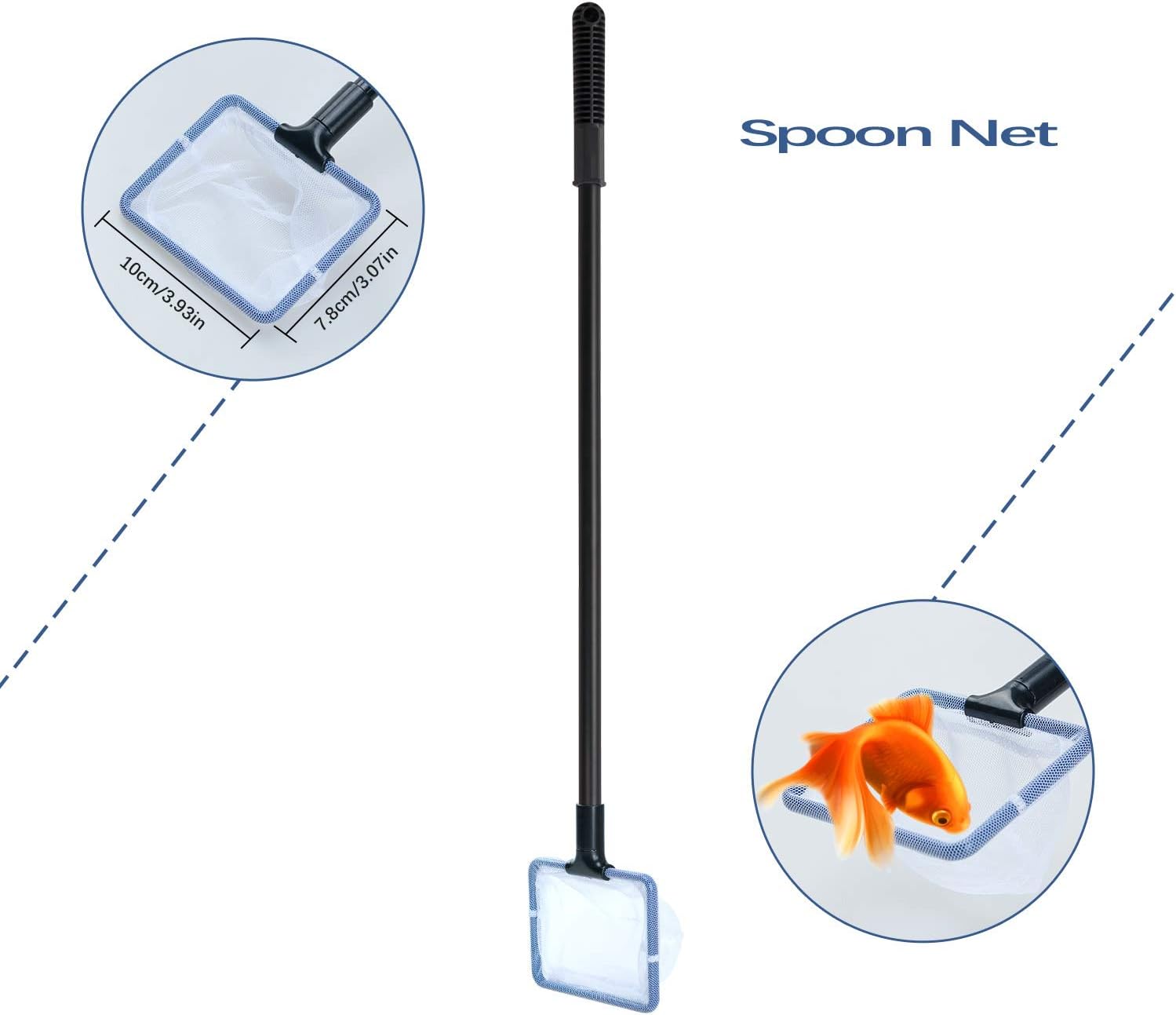 Hohe Qualität 5 in 1 Aquarium Reinigung Werkzeug Set Fischnetz + Kiesrechen + Algen Schaber + Float Gabel + Schwamm zur Reinigung Aquarium Bettgestell Gabel Kies – Bild 4