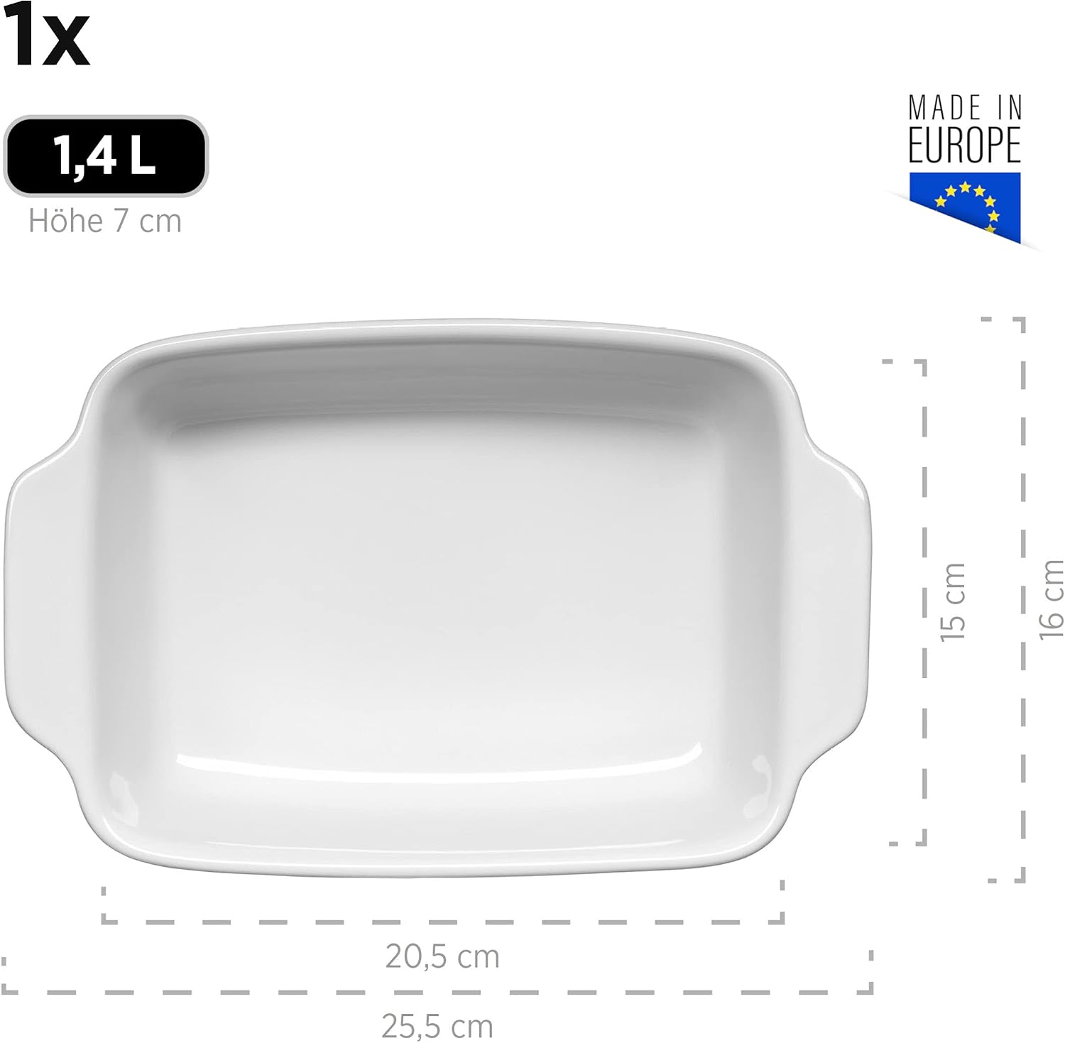 MÄSER 931137 Serie Kitchen Time, Auflaufformen rechteckig im 2er Set, eckige Ofenformen, ideal auch für Lasagne, kratz- und schnittfest, Keramik, 33 x 24 x 8 cm / 25,5 x 16 x 7 cm, Grau – Bild 4