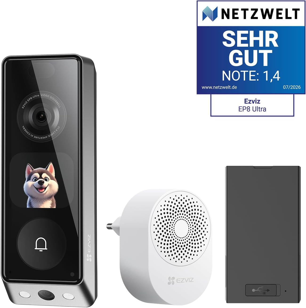 EZVIZ EP8 Ultra WLAN Video Türklingel Kabellos mit Dual-Kamera 6MP+2MP – Bild 4