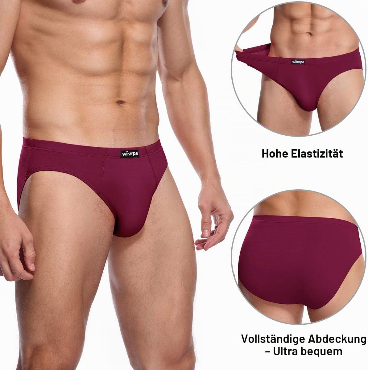 wirarpa Unterhosen Herren Slip Microfaser Männer Slips Stretcken Unterwäsche Größe S-XXXL – Bild 3