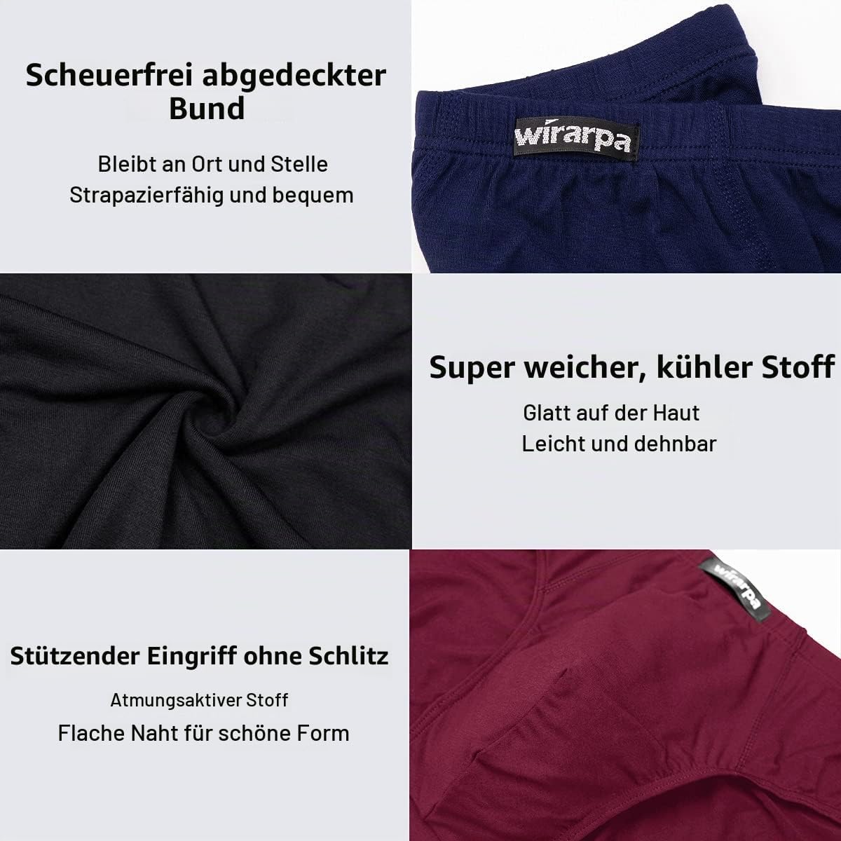 wirarpa Unterhosen Herren Slip Microfaser Männer Slips Stretcken Unterwäsche Größe S-XXXL – Bild 5