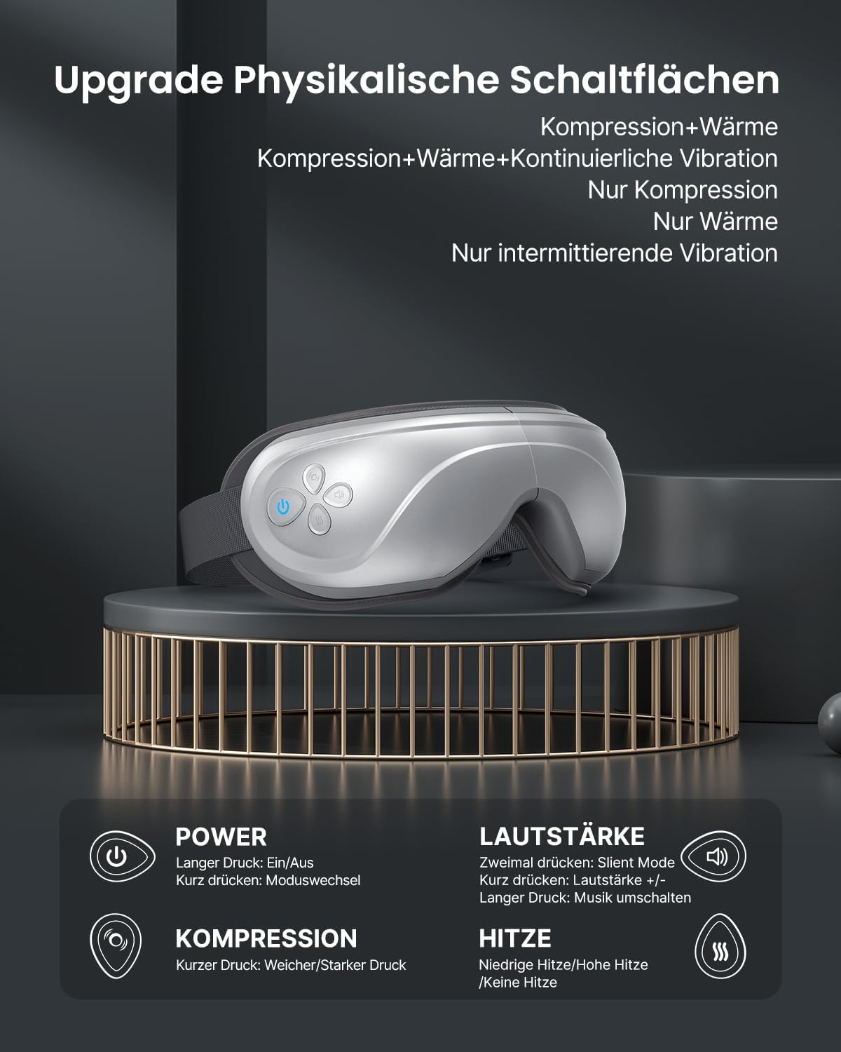 RENPHO Augenmassagegerät mit Wärme & Kompression, Ideales Wellness Geschenk – Bild 5