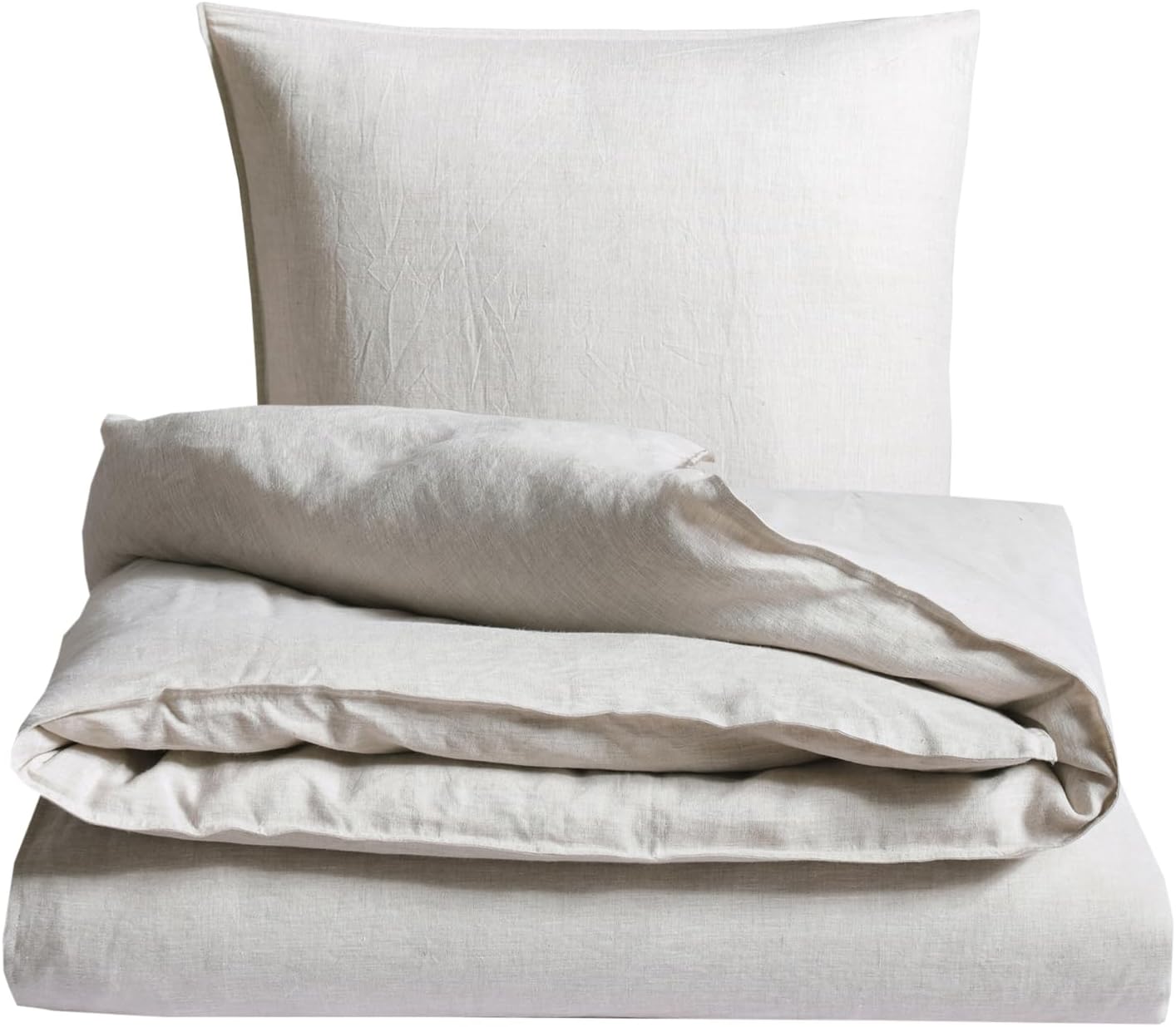 CHUFFED Leinen Bettwäsche 155×220 2teilig Bettwäsche-Sets 100% Naturleinen Bettwäsche-1 Bettbezug 155×220 cm + 1 Kissenbezug 80×80 cm mit Reißverschluss, Weich Atmungsaktiv, Natur Leinen – Bild 8