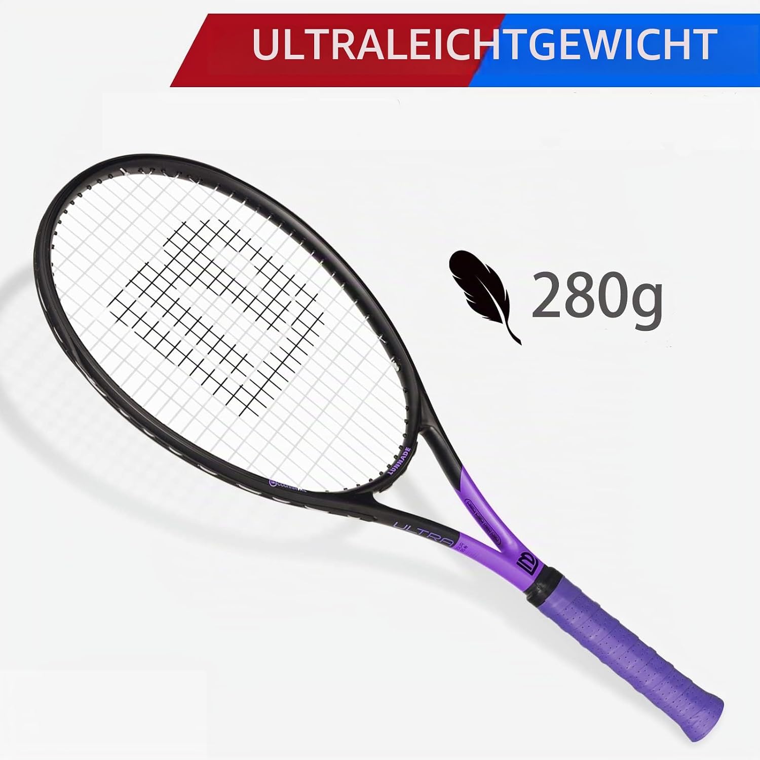 Tennisschläger für Erwachsene, 27 Zoll Leicht Tennisschläger mit Hülle, Geeignet für Damen Herren Anfänger und Fortgeschrittene – Bild 3