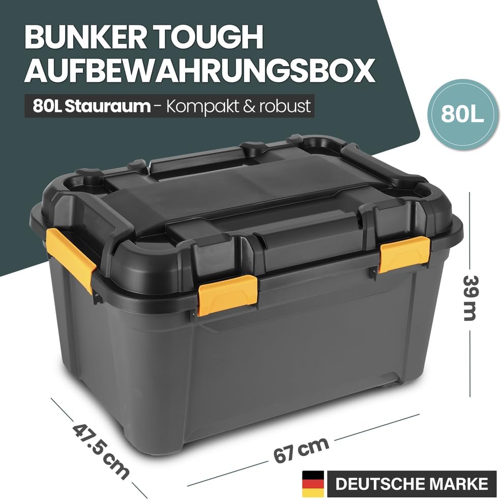 Kreher Bunker Tough Lagerbox mit Deckel Silikondichtung wasserdicht (80L) – Bild 2