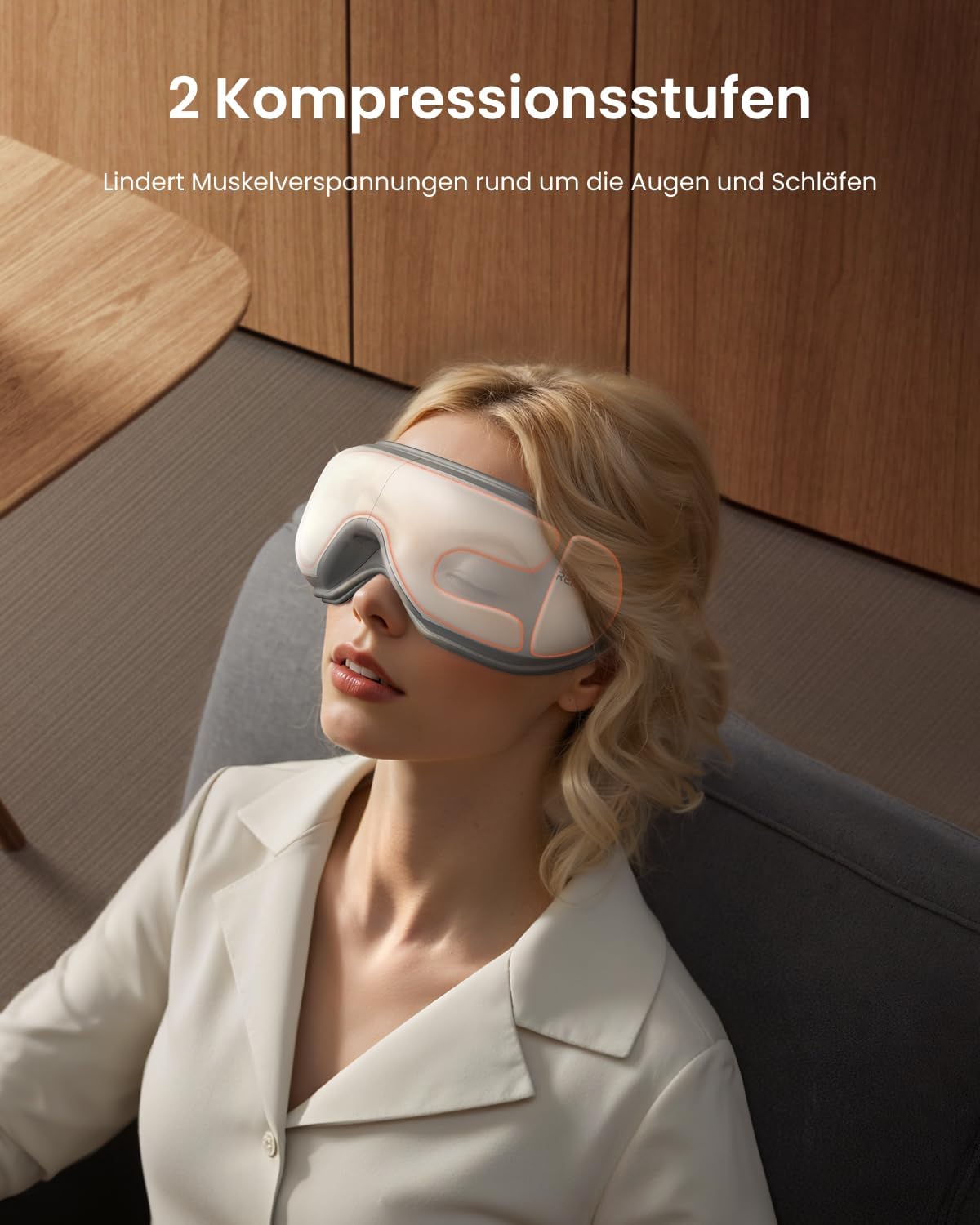RENPHO Augenmassagegerät mit Wärme, Schlafmaske mit Fernbedienung – Bild 4