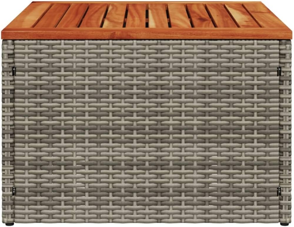 vidaXL Gartentisch Grau 55x55x37 cm Poly Rattan und Akazienholz – Bild 8