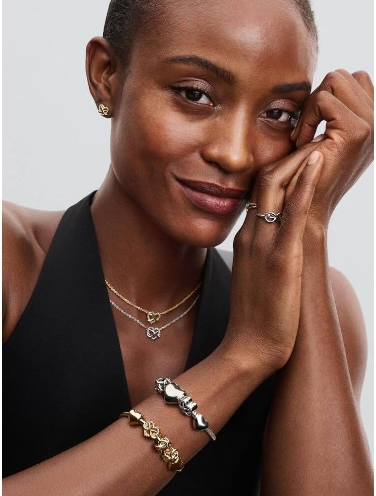 Pandora Moments Halskette Ewigkeitsherz, 14-karätig vergoldet, mit klarem Cubic Zirkonia – Bild 6
