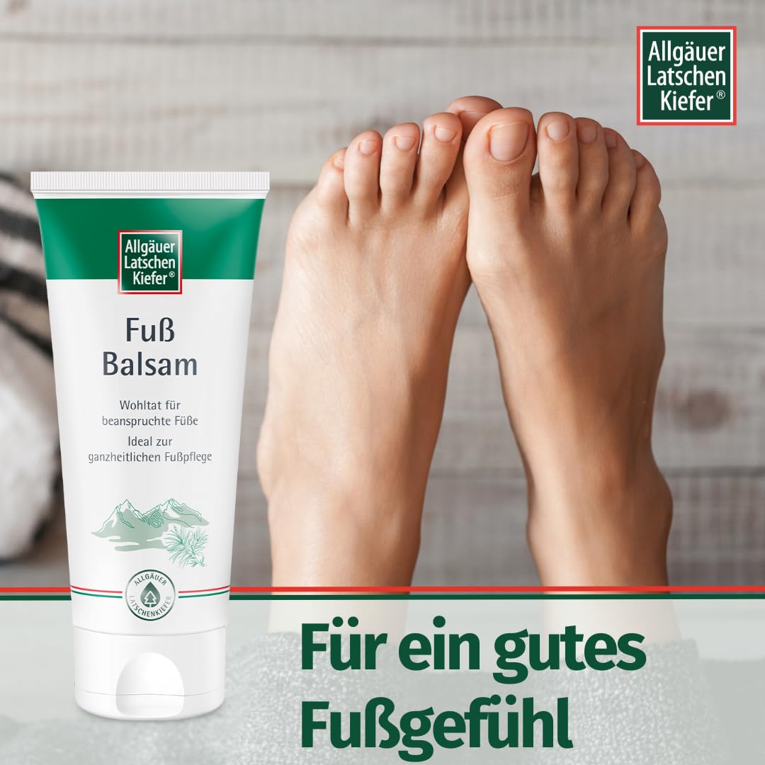 Allgäuer Latschenkiefer Fußbalsam - pflegt beanspruchte Füße - für trockene Füße - regeneriert & erfrischt - kann die Durchblutung fördern - 200ml – Bild 2
