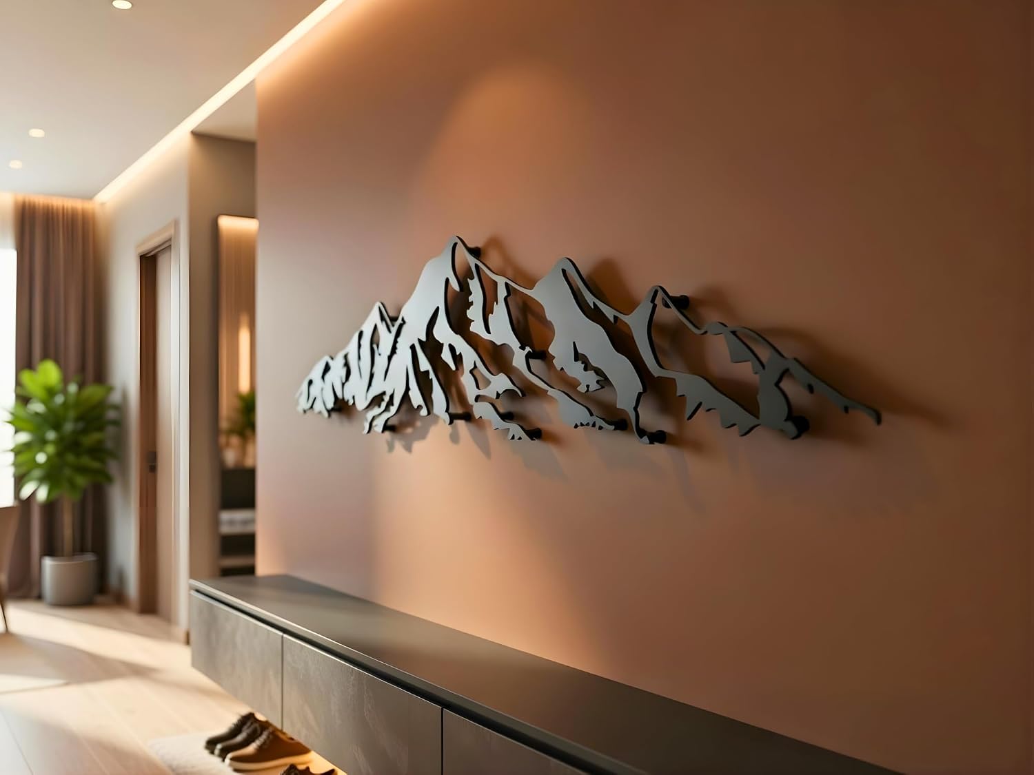 VAILLA Wand Deko Berge Holz 3D – Wandbild Schlafzimmer Wohnzimmer Büro Flur – Bild 7