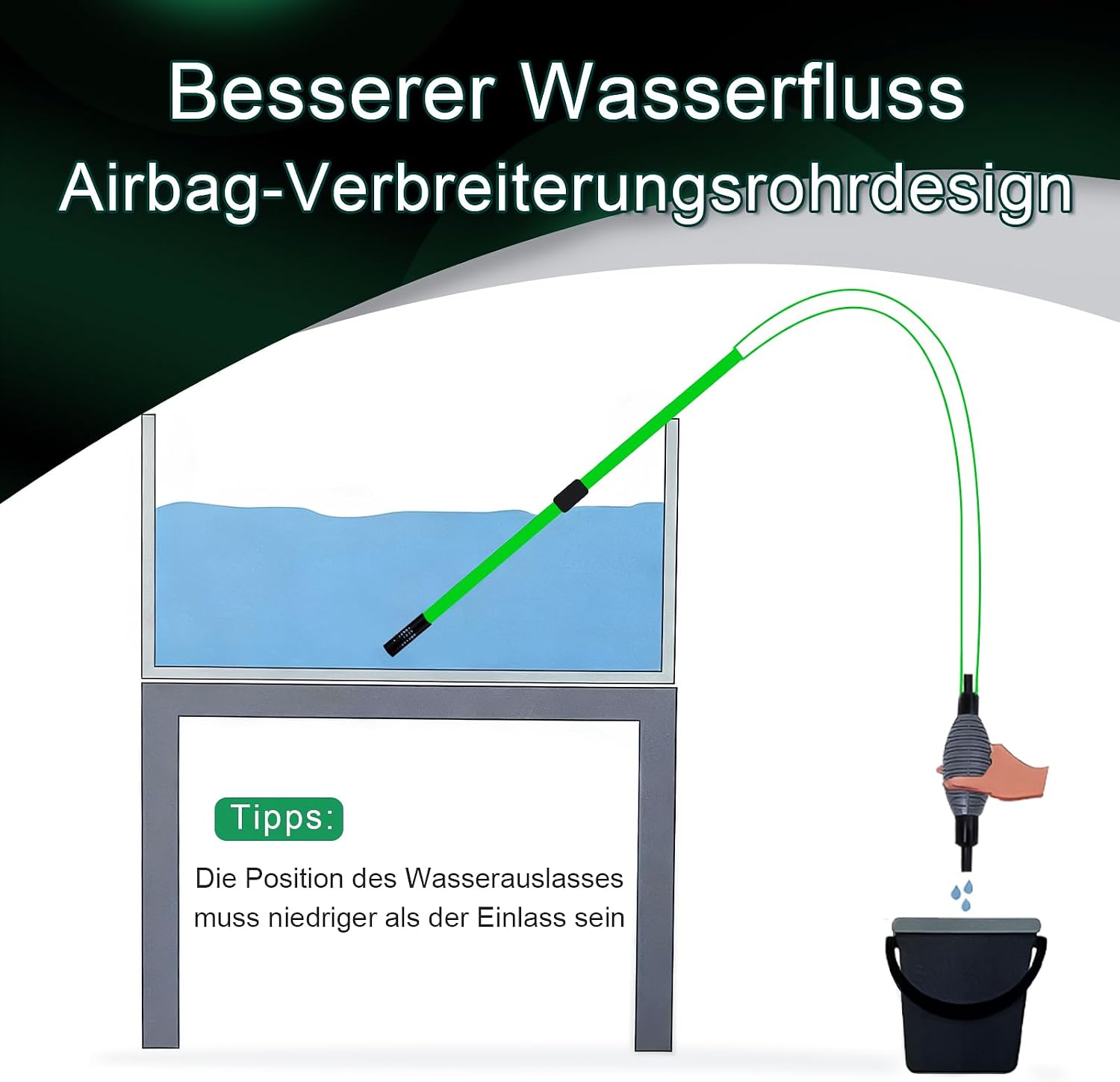 Boxtech Aquarium Reiniger, Aquarium Wasserwechsel,Mulmsauger 2 in 1 – Bild 8