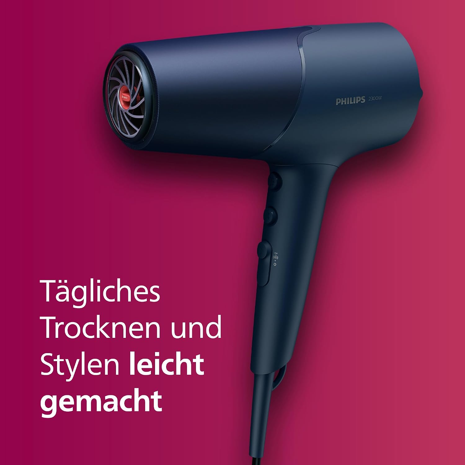 Philips Haartrockner 5000 Series, ThermoShield Technologie, Ionisierungsfunktion, 2.300 W, Metallic-Blau, mit 9-mm- und 11-mm-Stylingdüse, Volumendiffusor, BHD510/20 – Bild 7