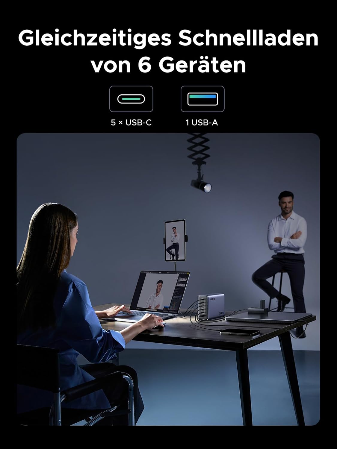 UGREEN Nexode 500W USB-C Ladegerät, 6-Port, PD 3.1 240W Max beim Einzelport – Bild 3