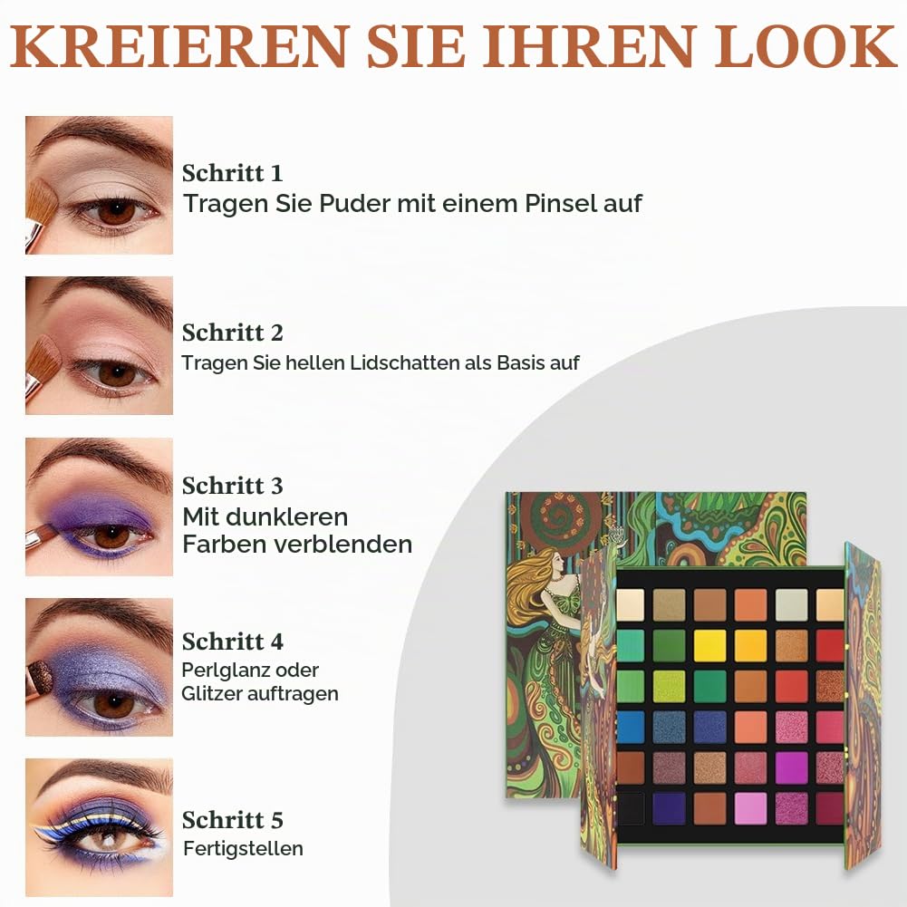 Spotlight Lidschatten Palette, mit 36 Farben, Professional Makeup – Bild 6