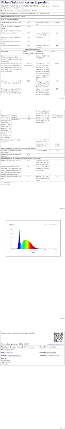 LQWELL LED Deckenleuchte Ultra Dünn Weiß 30cm 23W 6000K – Bild 12
