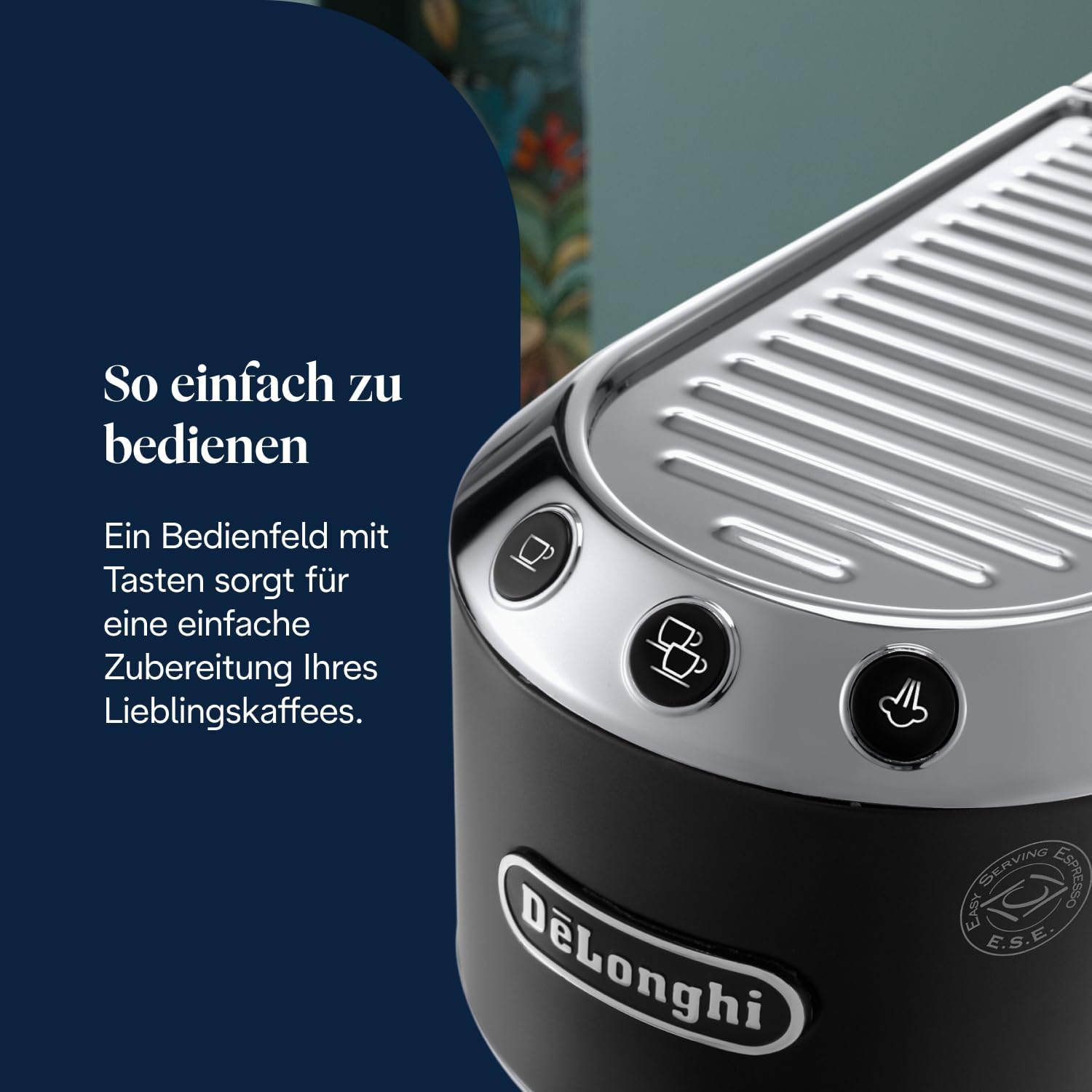 De'Longhi Dedica Style - Perfetto Kompakte Siebträgermaschine Espressomaschine mit Tasten, manuellem Milchaufschäumer für Espresso und Cappuccino, ESE Pad geeignet, 15cm breit, Schwarz (EC685.BK) – Bild 5