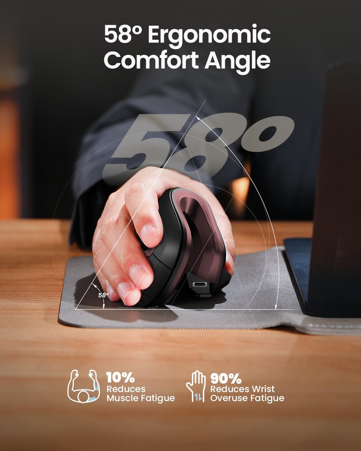 ProtoArc EM11 NL Kabellos Bluetooth5.0 Ergonomische Vertikale Maus – Bild 7