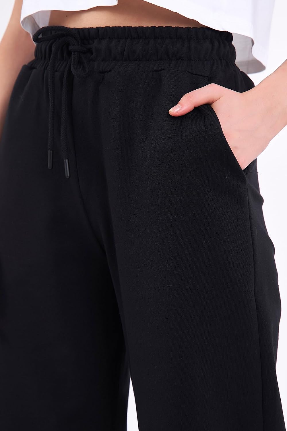 COMEOR Jogginghose Damen Baggy - Sporthose Lang Weites Bein Baumwolle, Trainingshose & Sweatpants mit elastischem Bund, lockere Freizeithose für Yoga, Fitness und Alltag – Bild 5