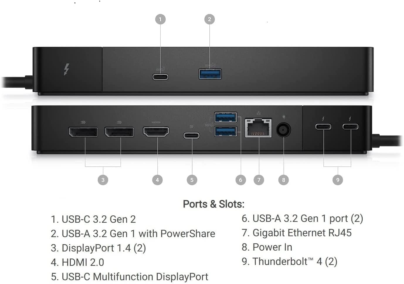 Dell WD22TB4 Modular Dock with 2 Thunderbolt 4 Ports & Supports up to Four 4K Displays (Generalüberholt) – Bild 5