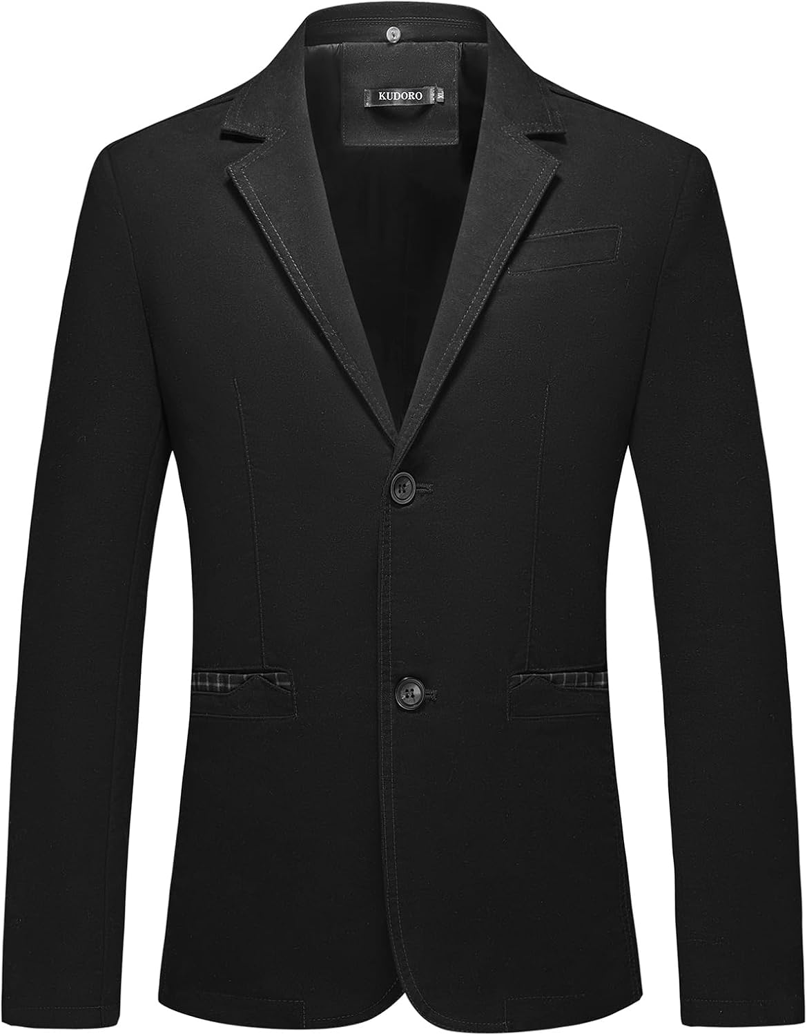 KUDORO Herren Sakko Anzugjacke Slim Fit Freizeit Baumwolle Sportlich Kapuzen Blazer Herren 2 Knöpfe – Bild 3