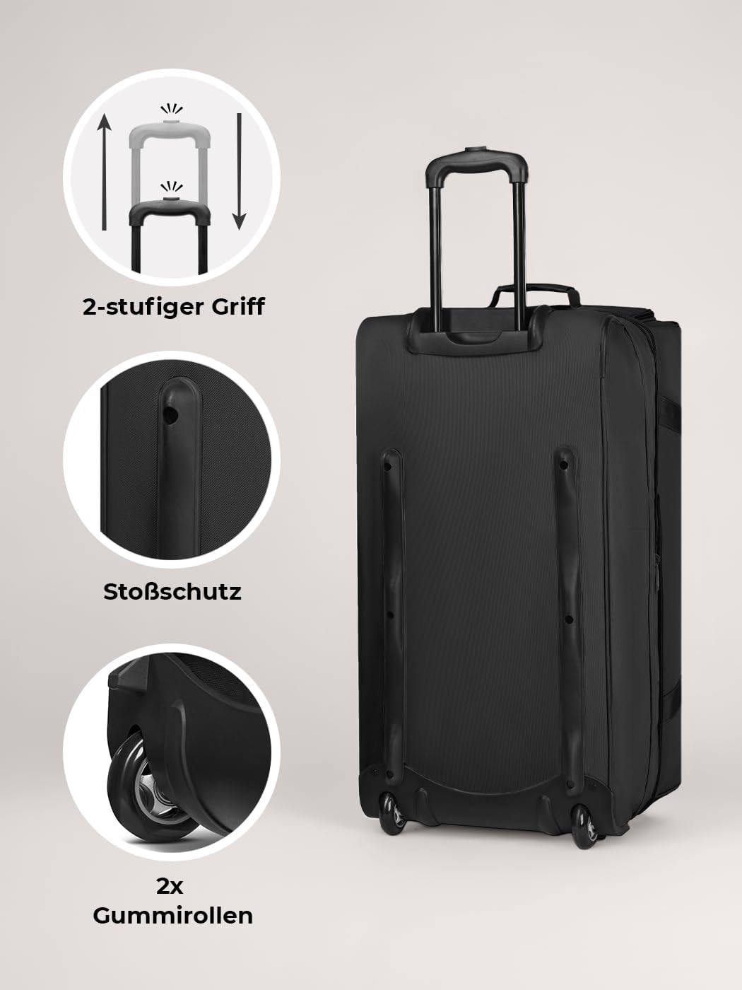 REDOLZ 2-Rollen große Trolley-Reisetasche – Bild 7