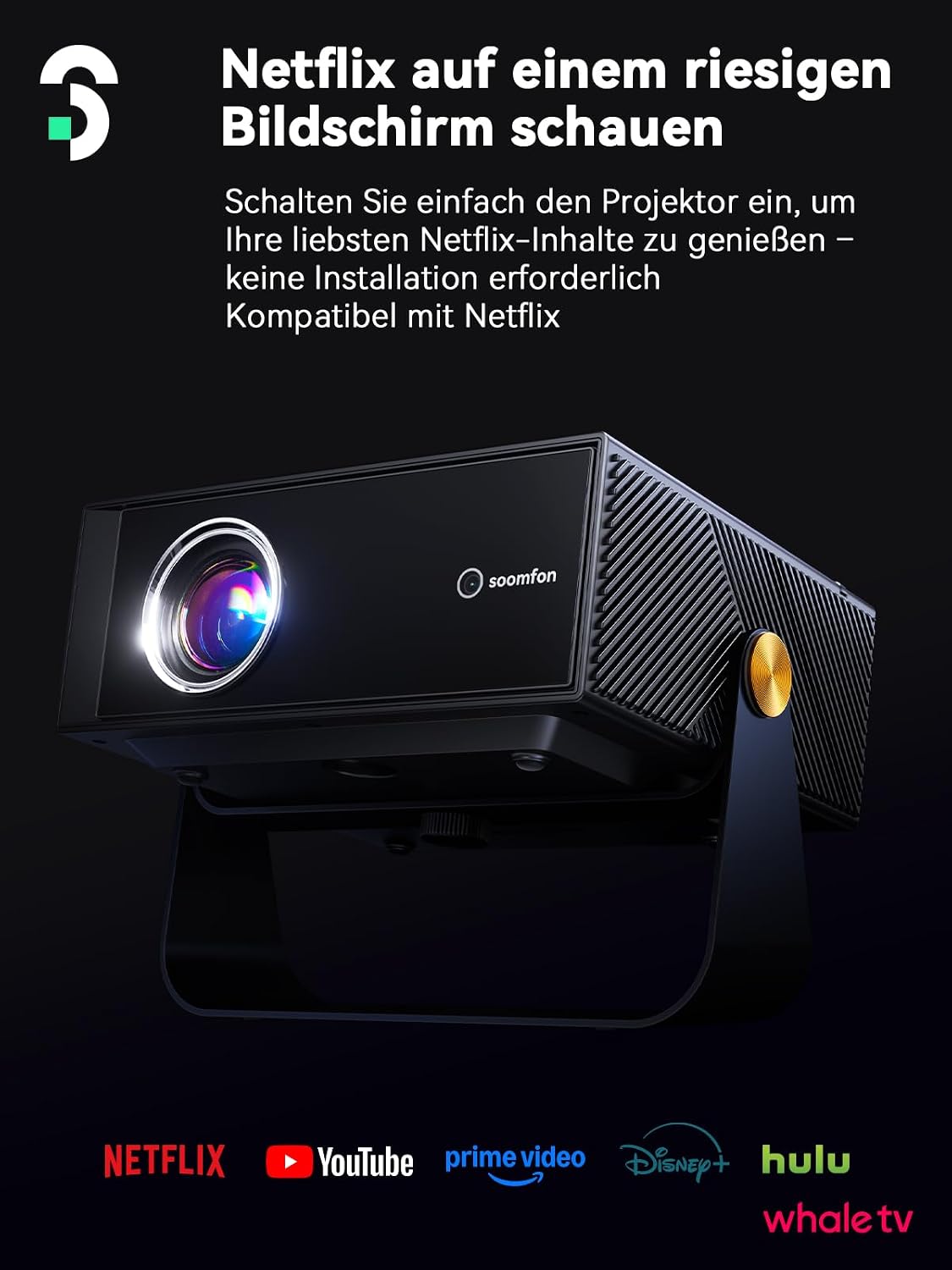 SOOMFON SK3 Smart Beamer 4K-Unterstützung Heimkino Netflix Offiziell – Bild 7