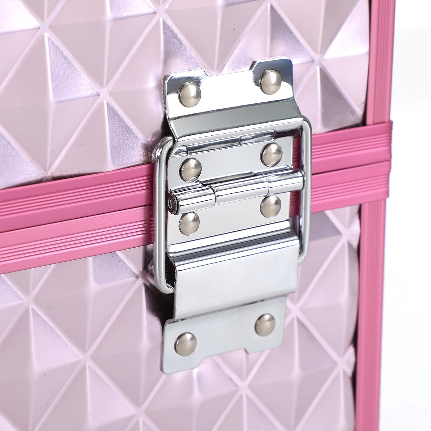 SONGMICS Kosmetikkasten, Rosa, MDF, ABS-Kunststoff, klappbare Fächer – Bild 9