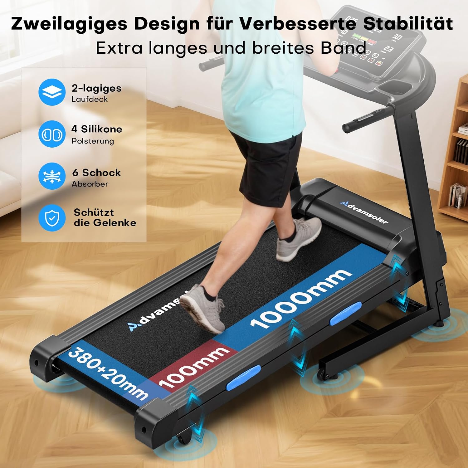 Laufband für Zuhause mit Automatischer Steigung 15% – Bild 2