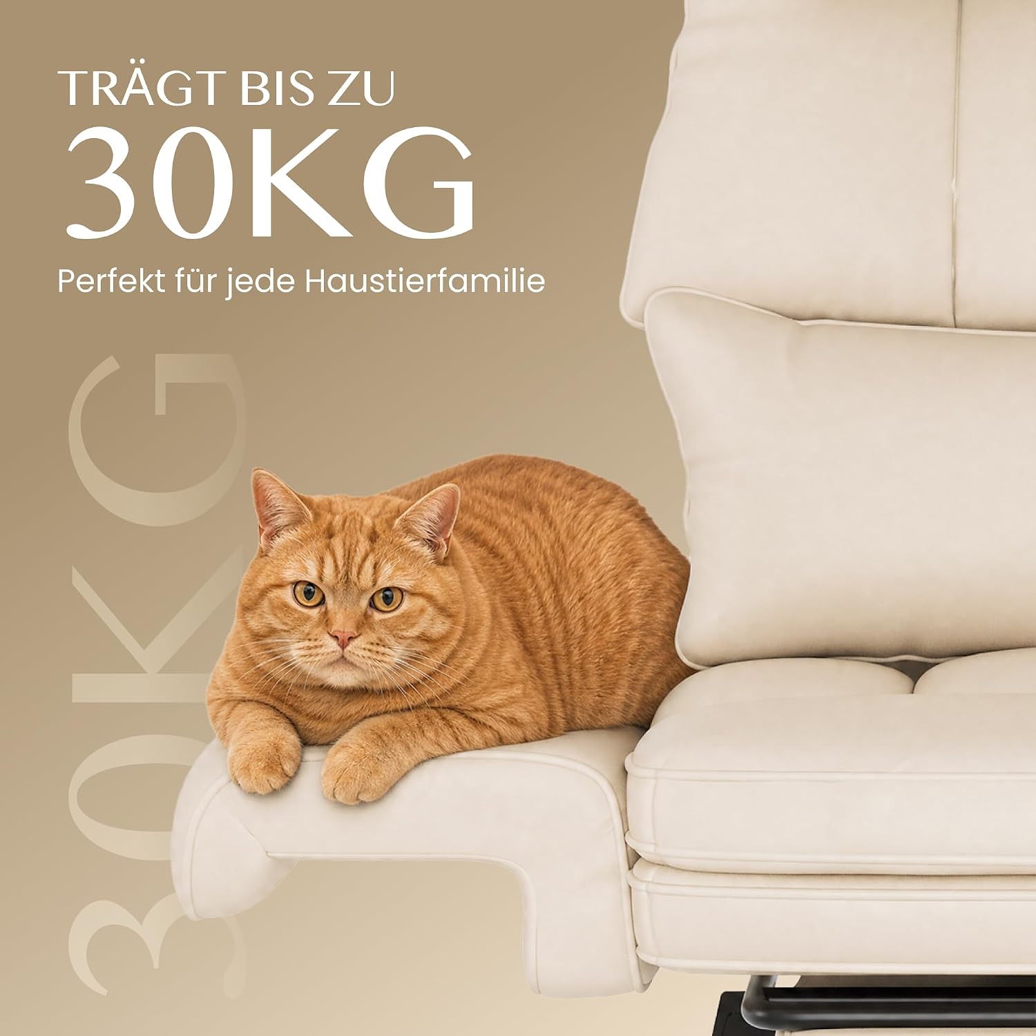 FLEXISPOT 180° verstellbarer Bürostuhl mit Fußstütze HC4 Beige – Bild 5