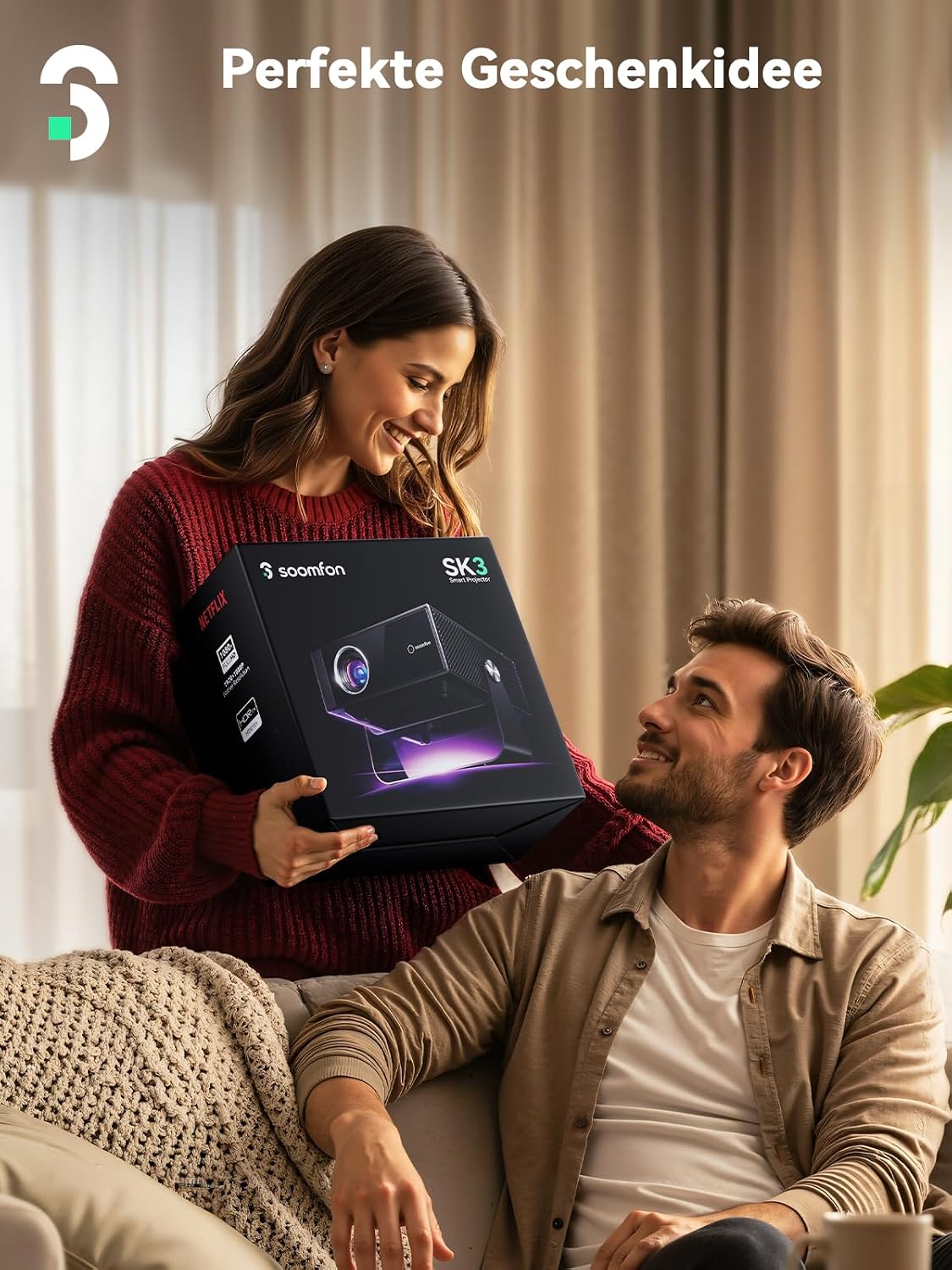 SOOMFON SK3 Smart Beamer 4K-Unterstützung Heimkino Netflix Offiziell – Bild 9