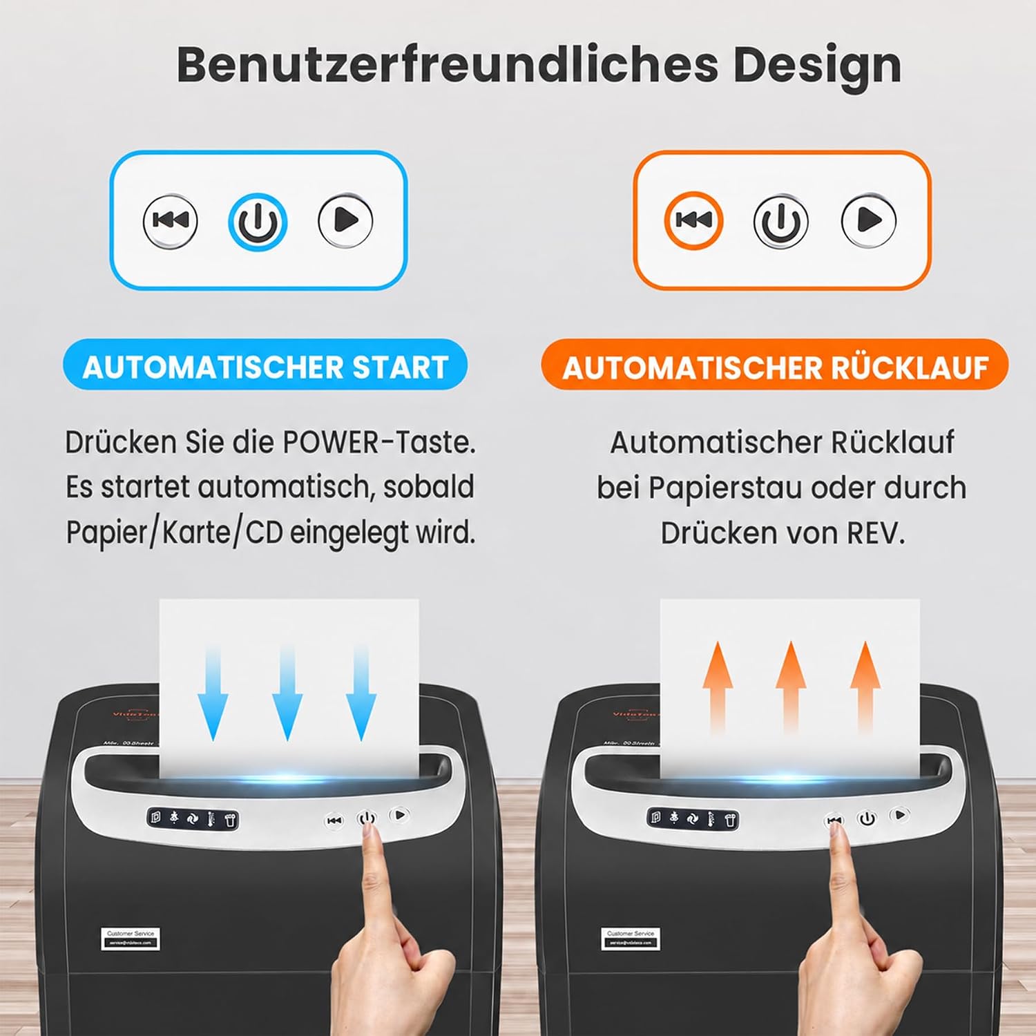 VidaTeco Aktenvernichter 20 Blatt für Büro P4 mit 30L 60min 58dB Leise – Bild 5