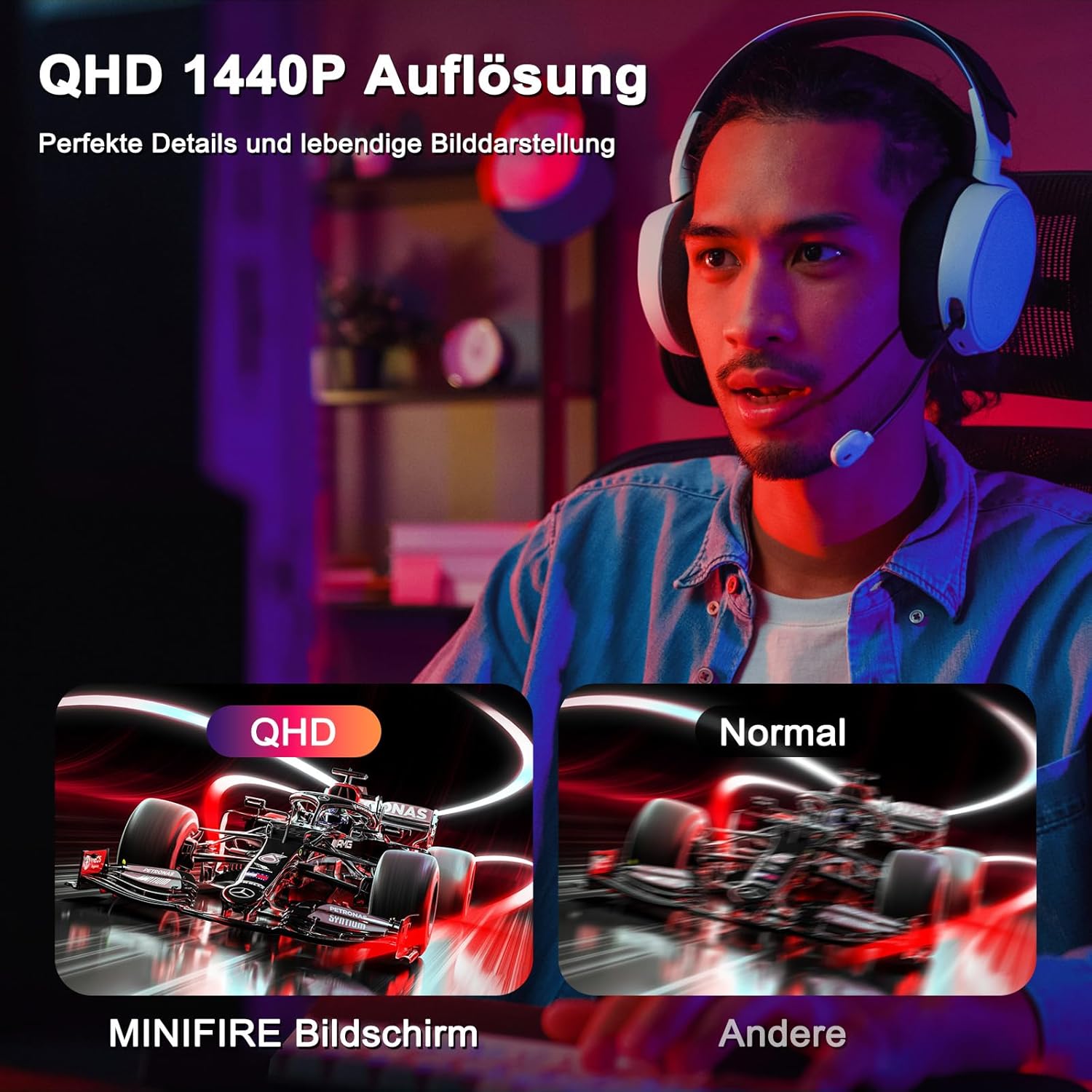 Minifire Gaming Monitor 27 Zoll,WQHD(2560×1440P),200Hz, Schnelles IPS Panel – Bild 3