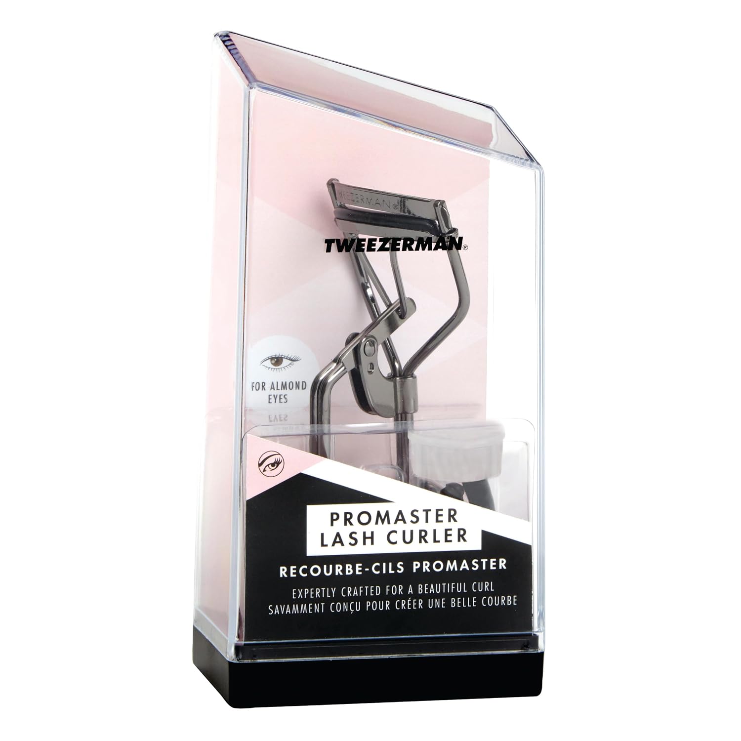 TWEEZERMAN Wimpernzange ProCurl & ProMaster (für runde und mandelförmige Augen, mit 3 Ersatzpads, rostfreier Edelstahl) – Bild 6