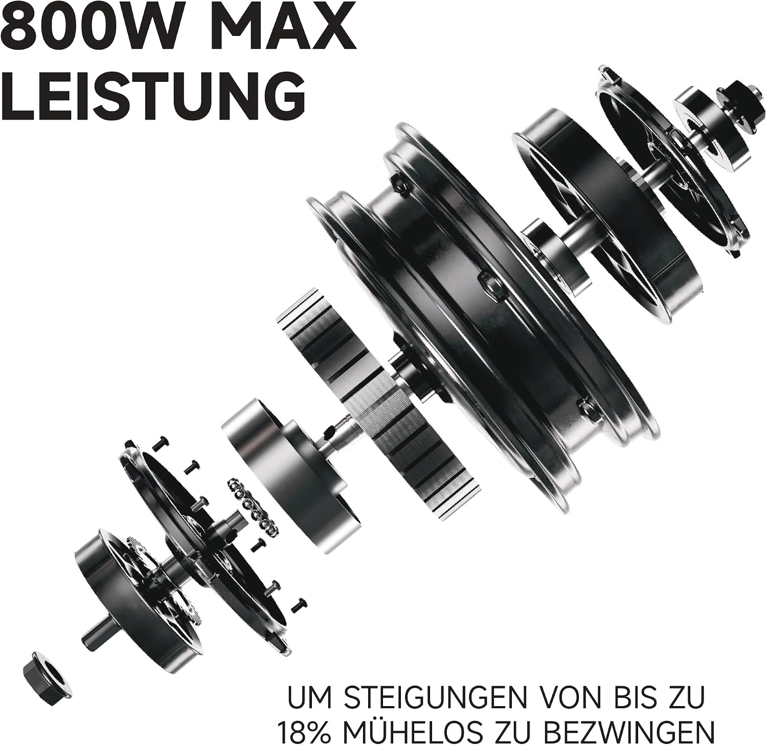Segway-Ninebot E3 D E-Scooter für Pendler mit Straßenzulassung, 45km Reichweite (37km bei 20km/h), 800W Motor, faltbar & leicht (17,5kg), Federung vorne & hinten, 10-Zoll Reifen, IPX5 – Bild 3