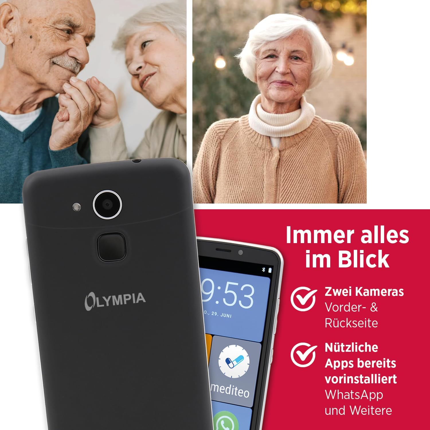 Olympia NEO+ schwarz Seniorenhandy | Senioren Smartphone mit großem Display – Bild 5