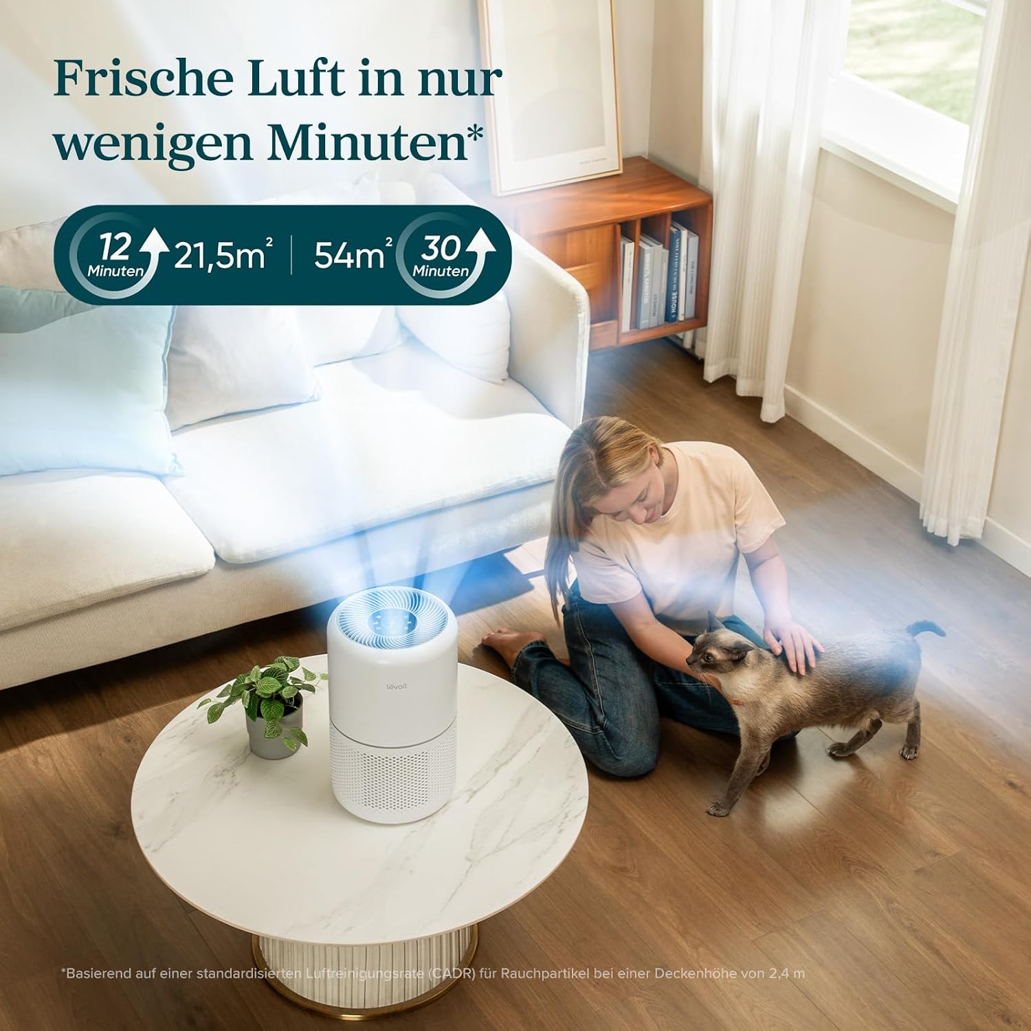 Levoit Core 300S Luftreiniger Allergiker mit APP, Auto-Modus, bis 54㎡, Weiß – Bild 4