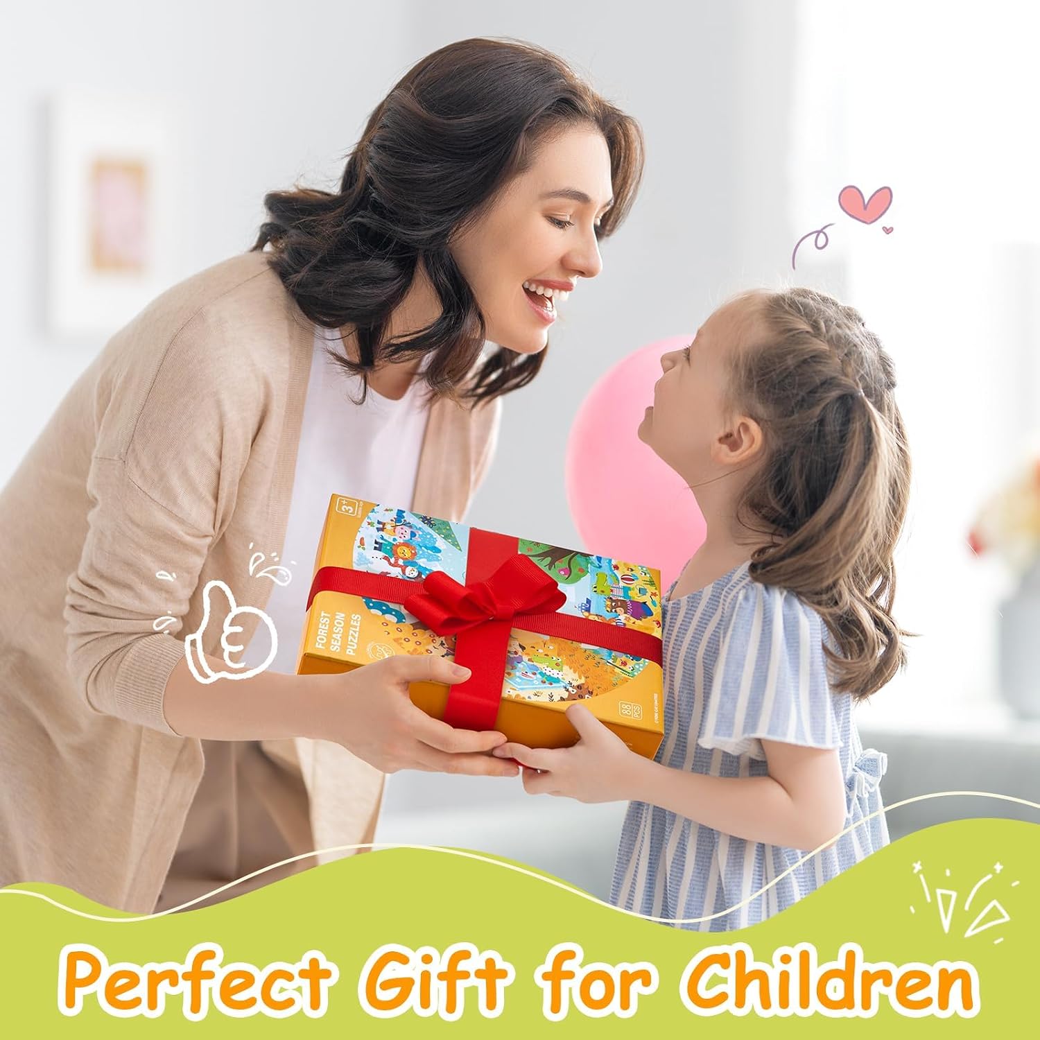 Kinderpuzzle ab 3 4 5, Saisonale Waldtiere, 88 Teile, Rund 3-7 Jährige Kinder Puzzle Spielzeug, Puzzle für Jungen und Mädchen 8-10 Jahren Geburtstagsgeschenk – Bild 6